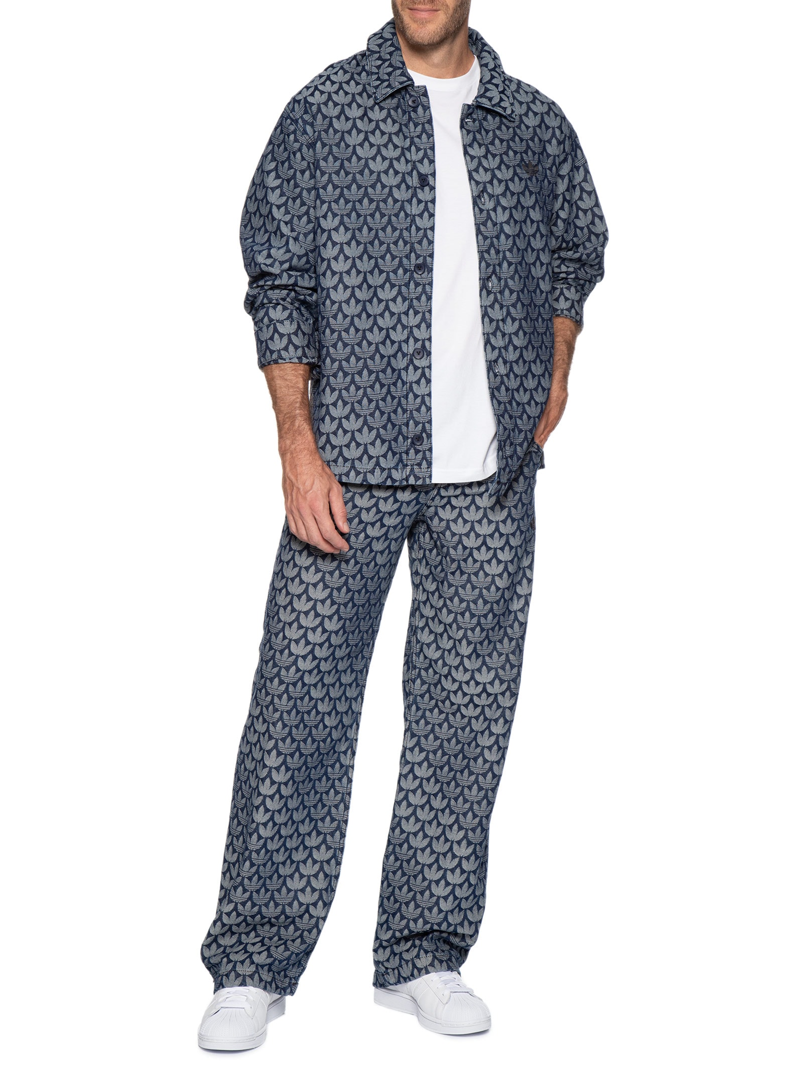 Calça Masculina Monogram Pt Azul Adidas Originals