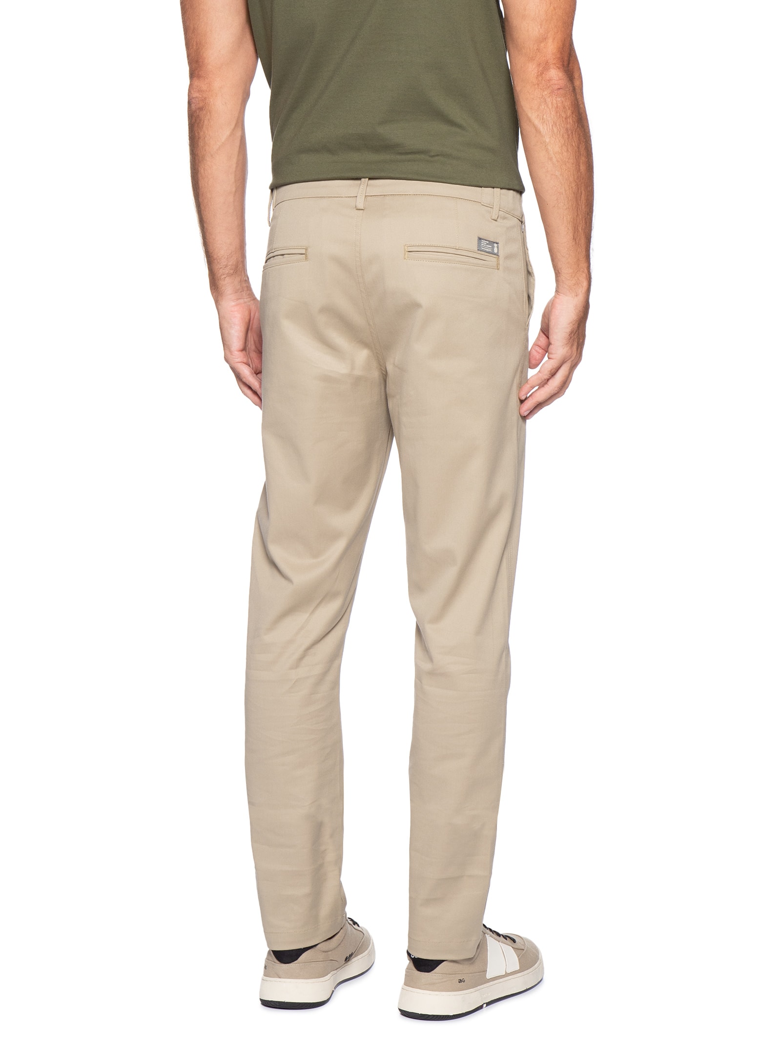 Calça Masculina Moovexx Manhattan Em Algodão Egípcio Bege Pineapple