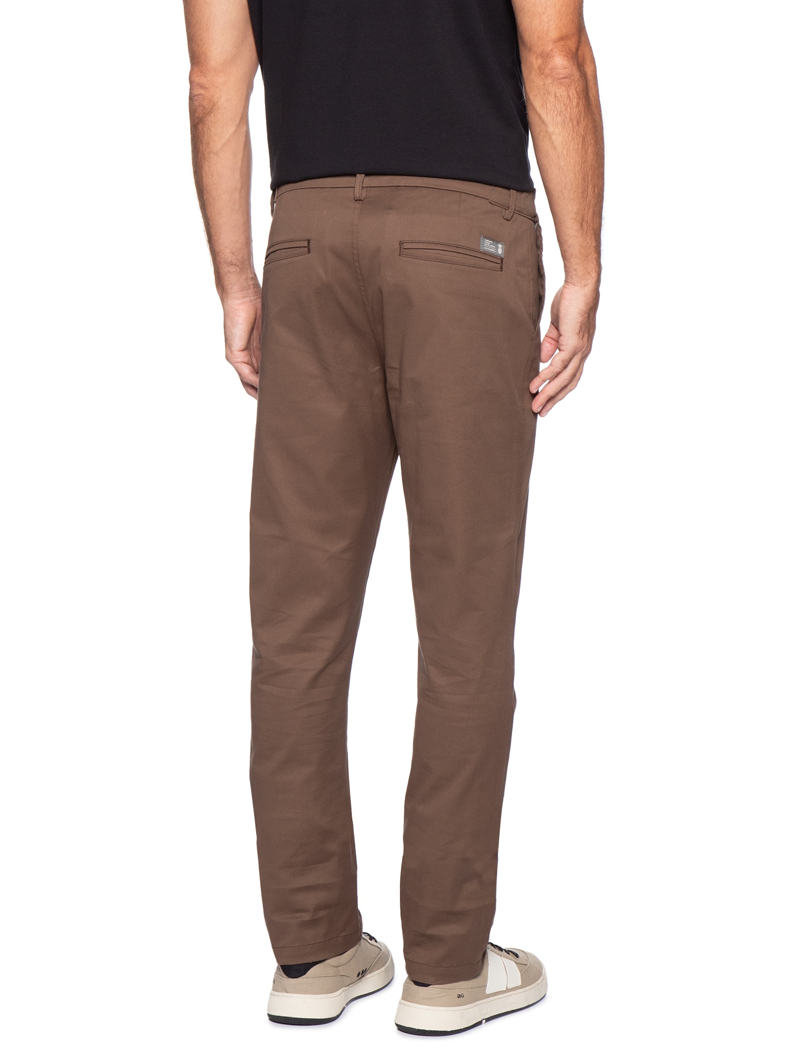 Calça Masculina Moovexx Manhattan Em Algodão Egípcio Marrom Pineapple