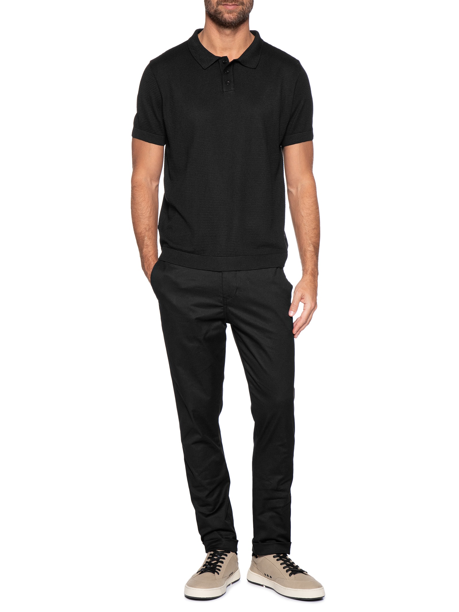 Calça Masculina Moovexx Manhattan Em Algodão Egípcio Preto Pineapple
