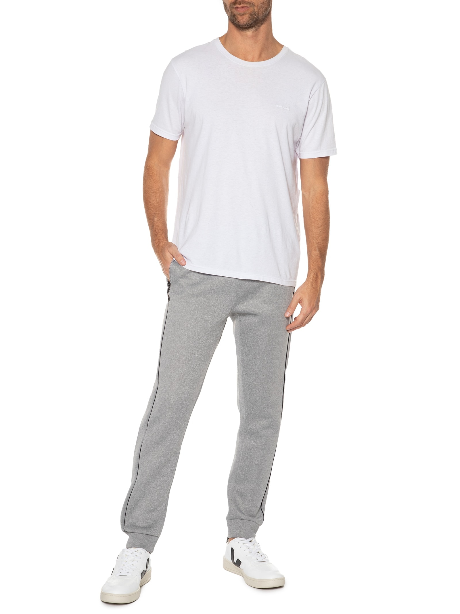 Calça Masculina Neoprene Cinza Basiq Men