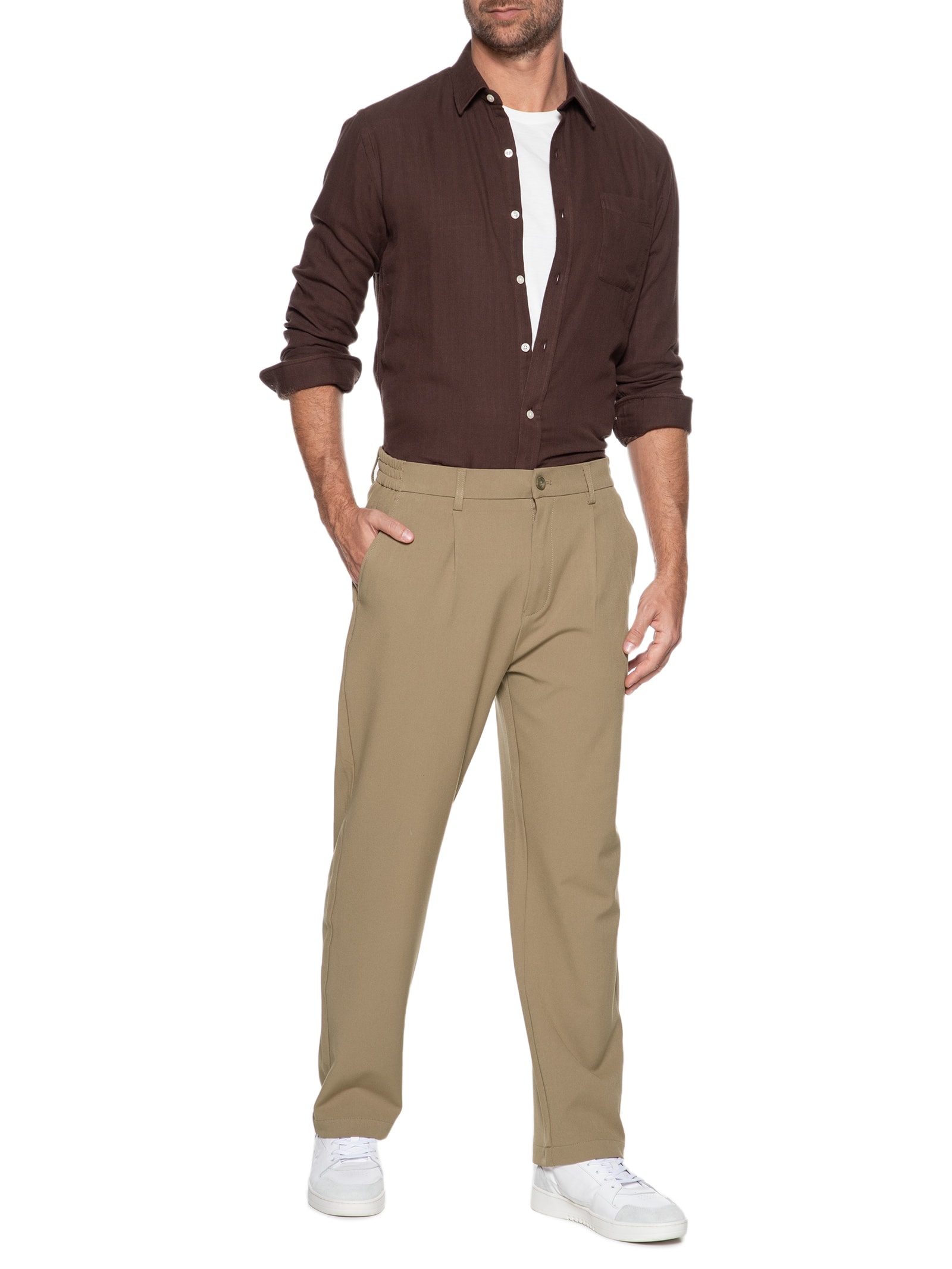 Calça Masculina Paris Bege Foxton