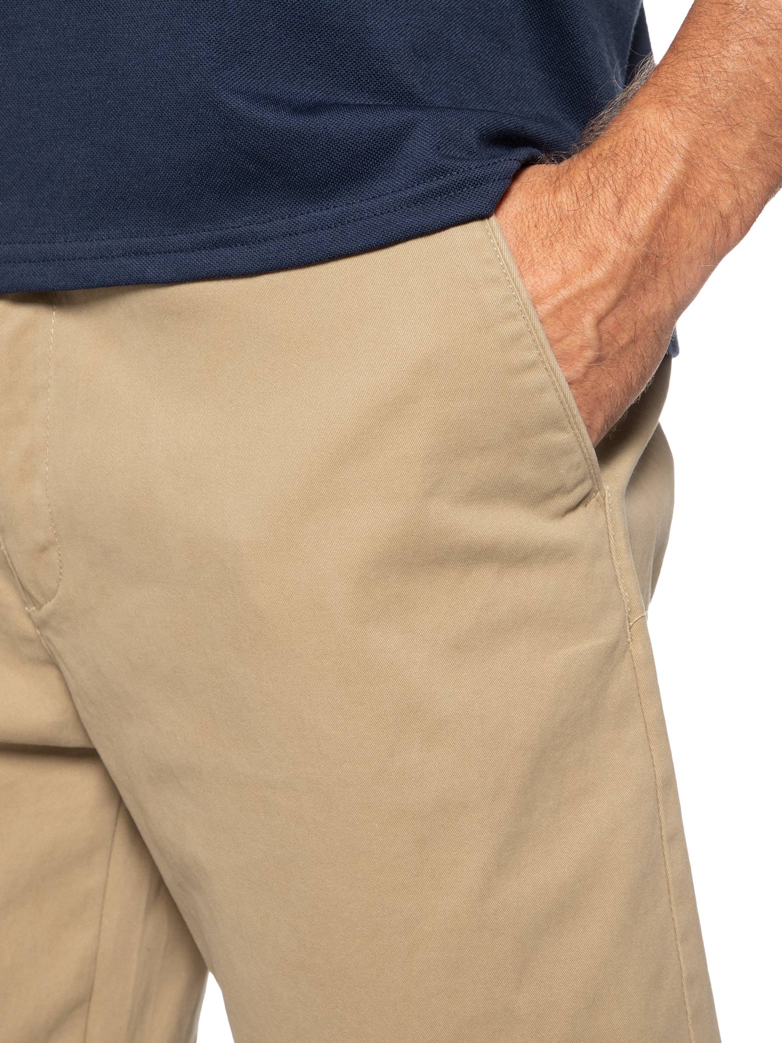 Calça Masculina Reta Chino Bege '2 Essential