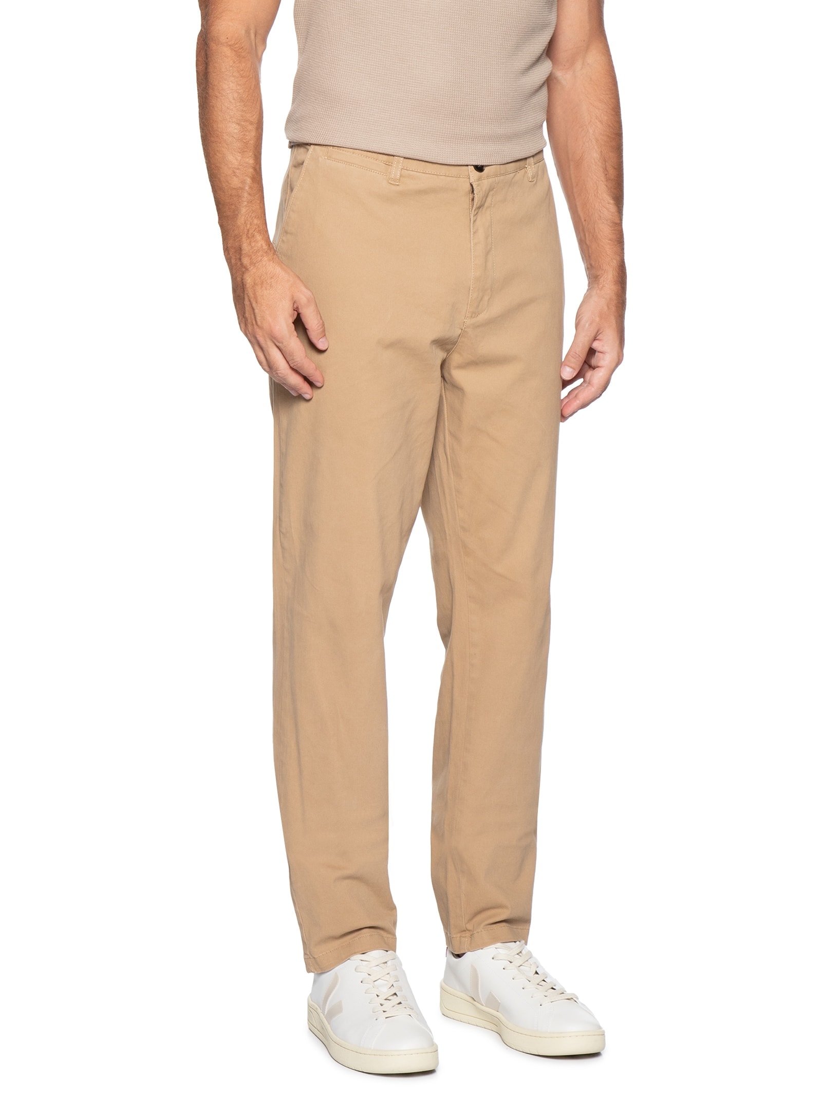 Calça Masculina Reta Chino Bege '2 Essential