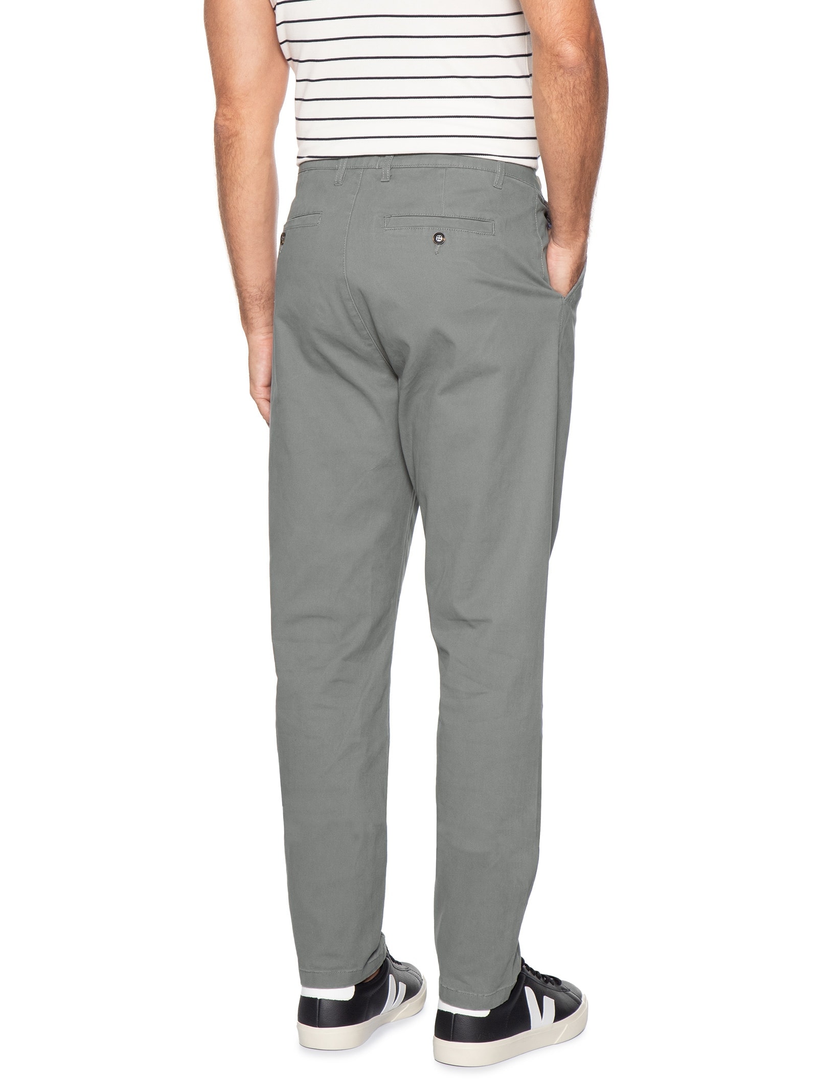 Calça Masculina Reta Chino Cinza '2 Essential