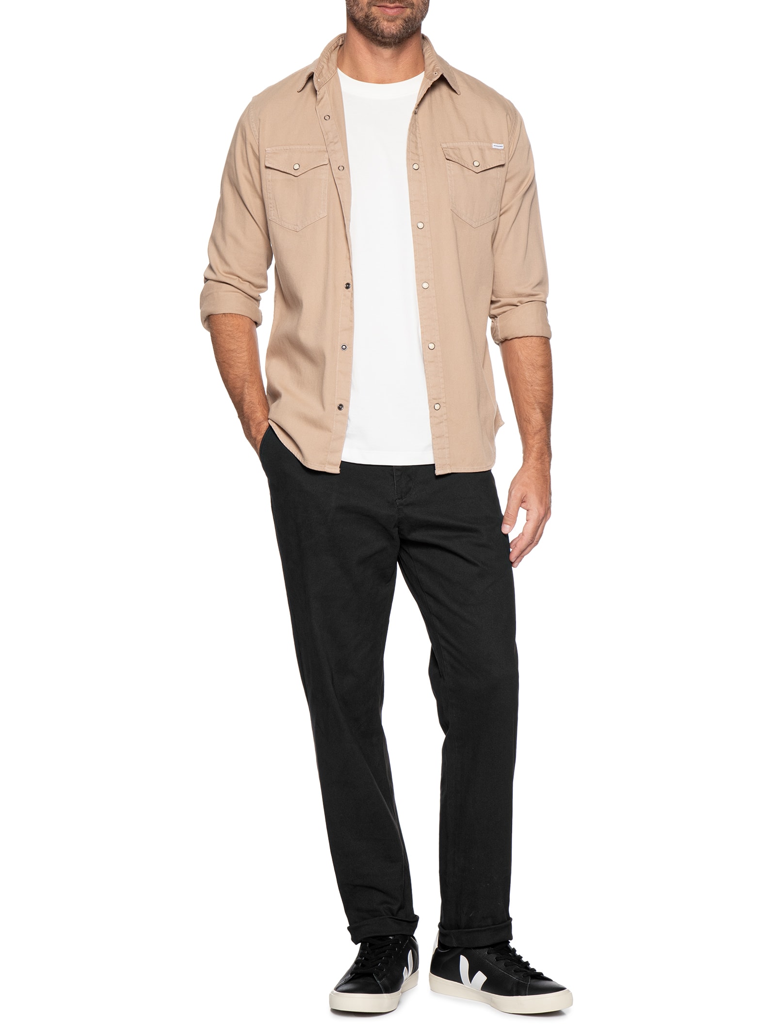 Calça Masculina Reta Chino Preto '2 Essential