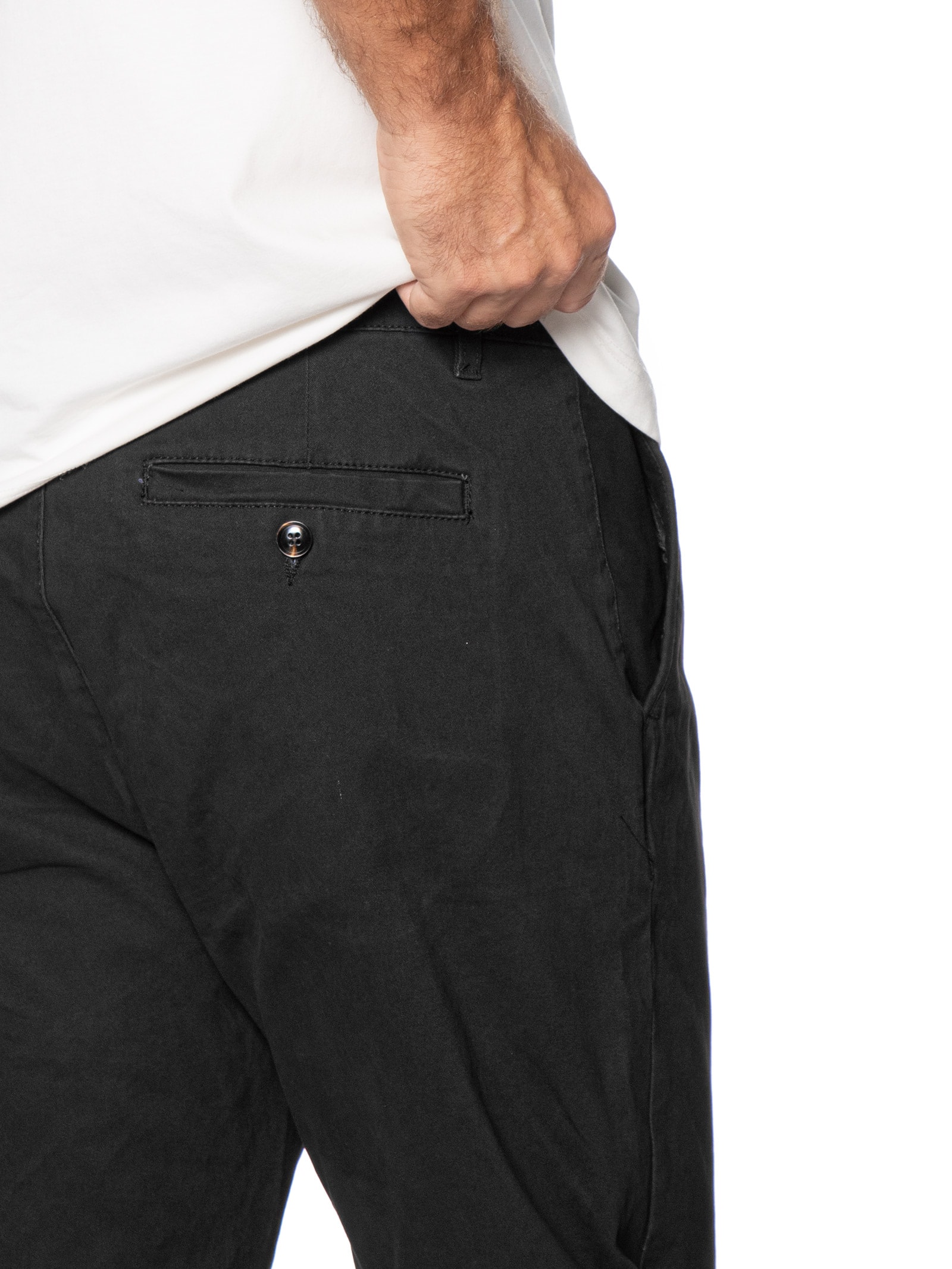 Calça Masculina Reta Chino Preto '2 Essential