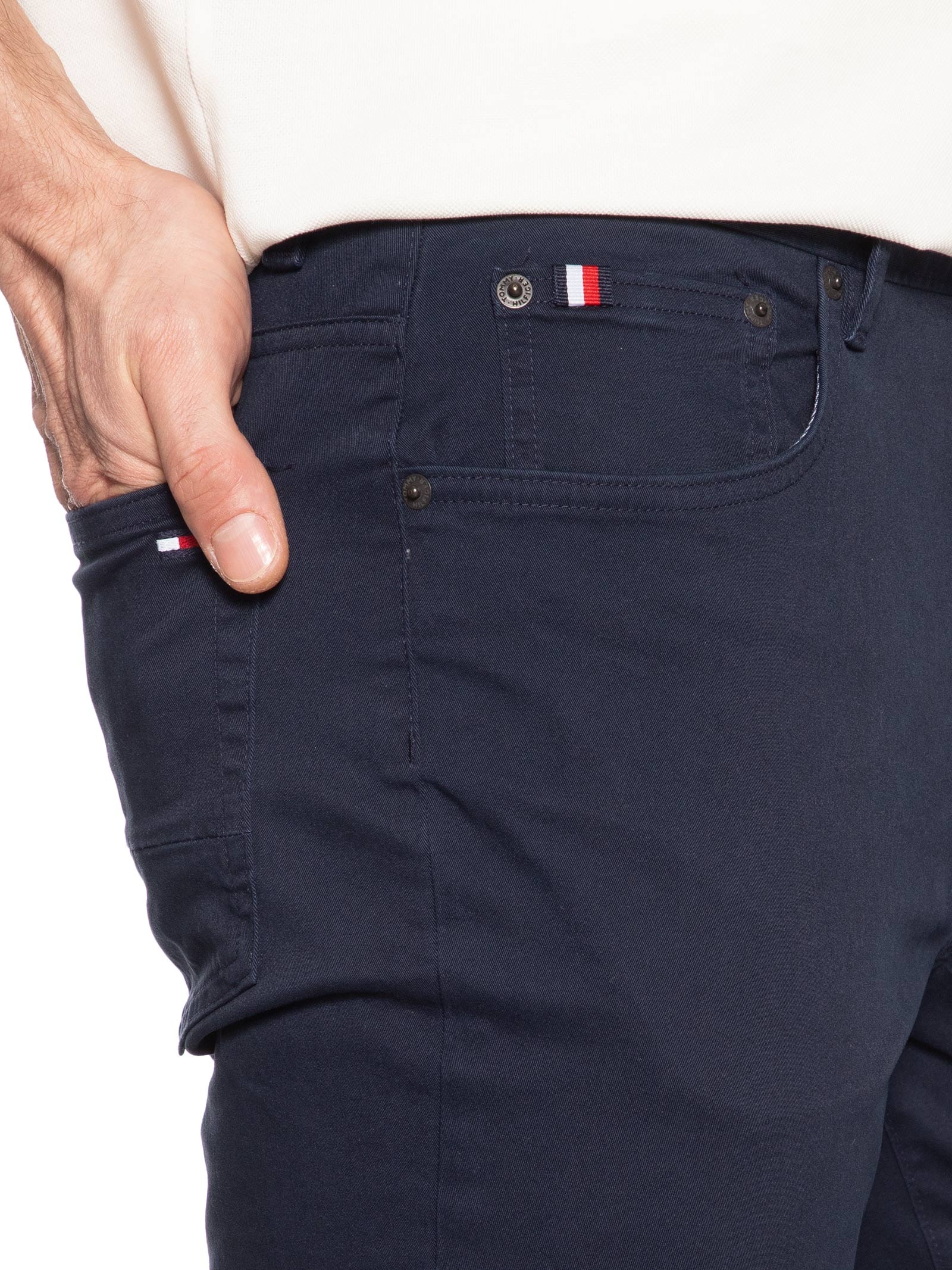 Calça Masculina Reta Core Denton Twill Azul Tommy Hilfiger