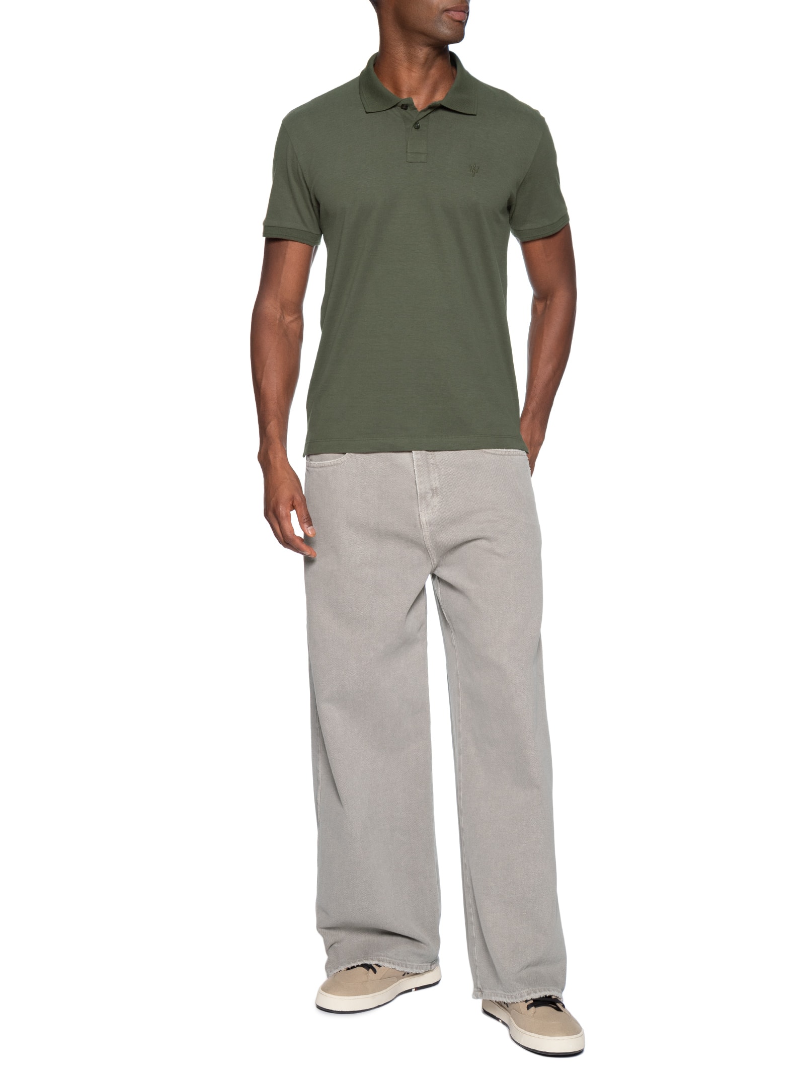 Calça Masculina Reta Cotton Tape Used Cinza Osklen Osklen