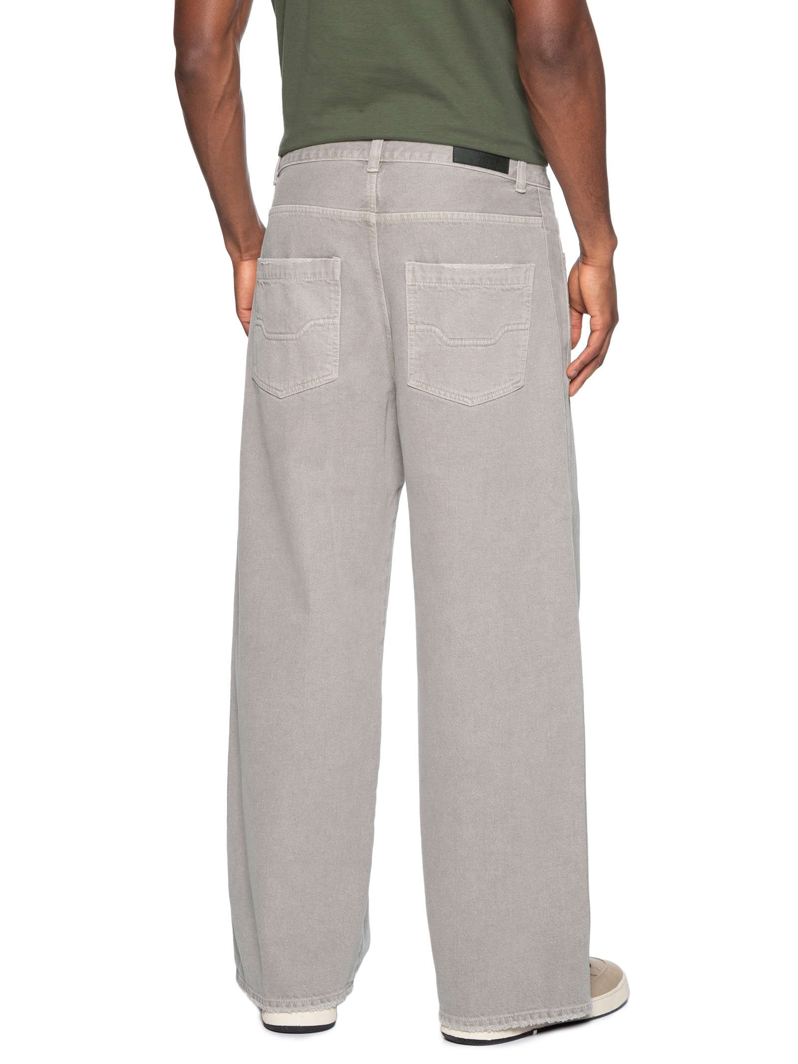 Calça Masculina Reta Cotton Tape Used Cinza Osklen Osklen