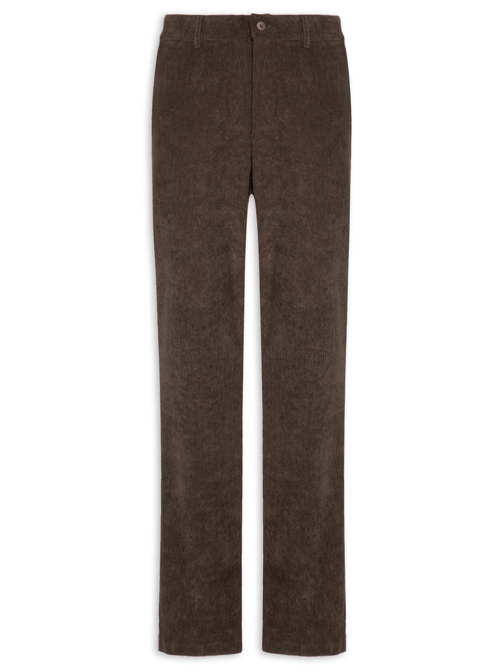 Calça Masculina Reta Em Cotelê Marrom Basiq Men