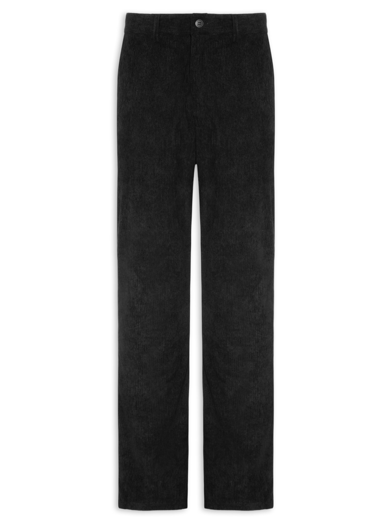 Calça Masculina Reta Em Cotelê Preto Basiq Men