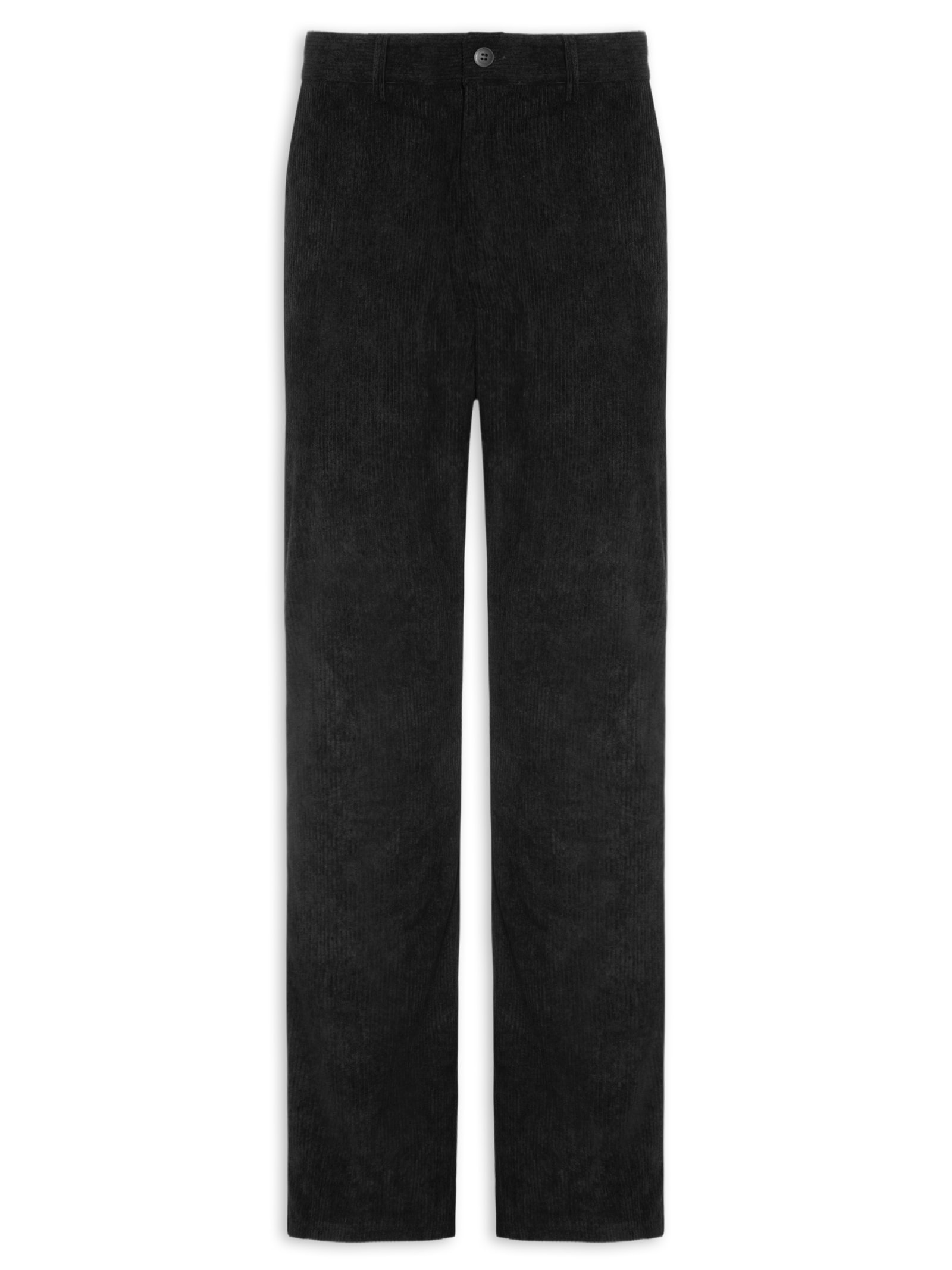 Calça Masculina Reta Em Cotelê Preto Basiq Men