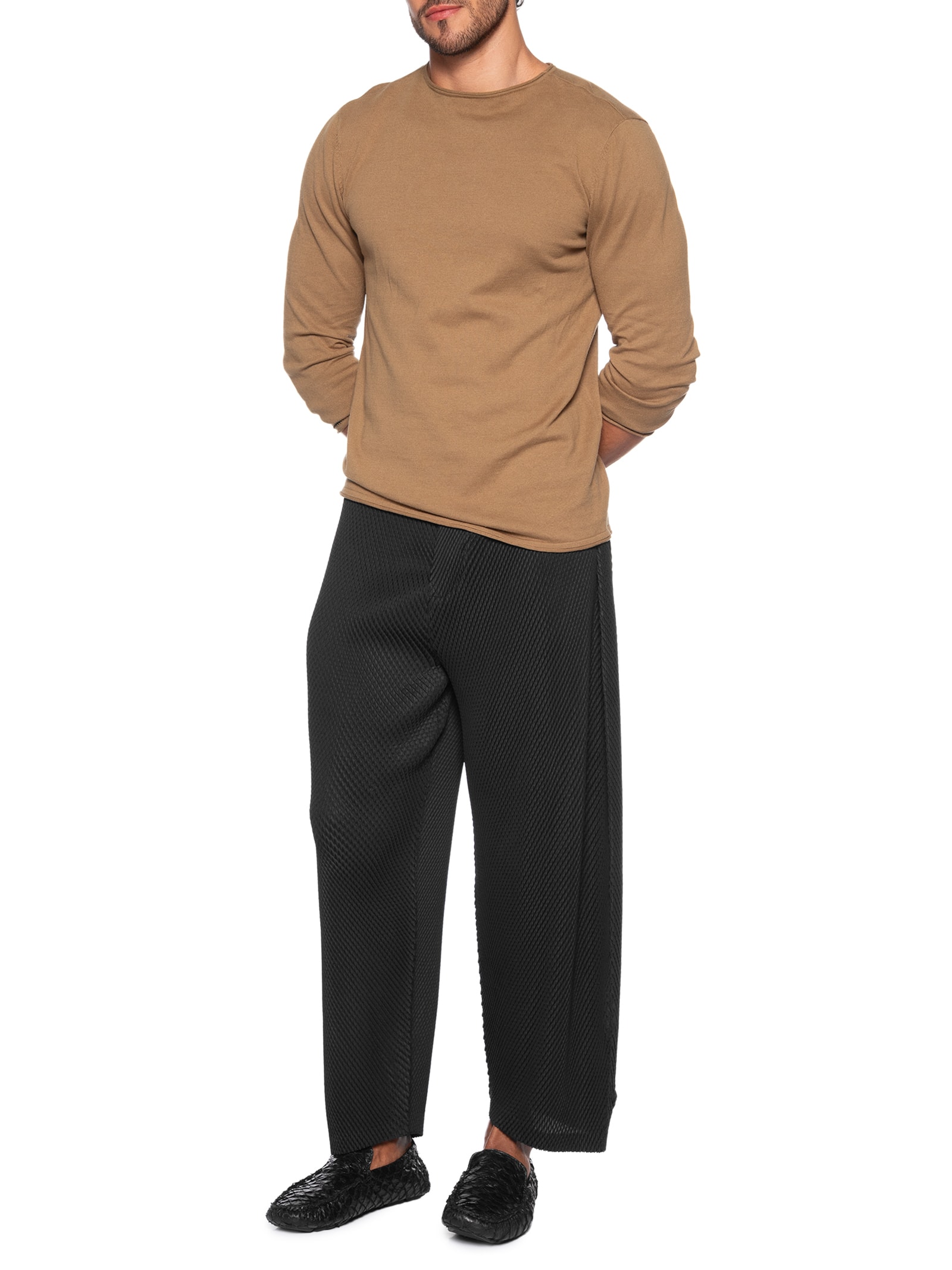 Calça Masculina Reta Tokyo Pleats – Preto Osklen