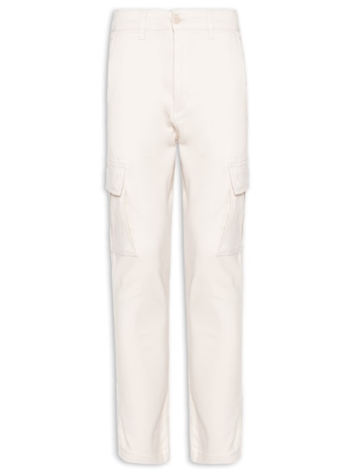 Calça Masculina Sarja Bolso Cargo - Bege