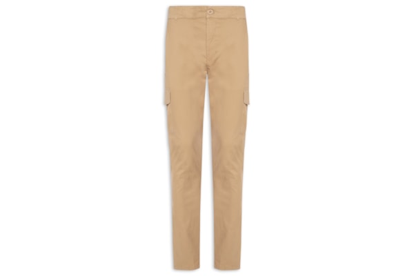 Calça Masculina Sarja Bolso Cargo - Bege