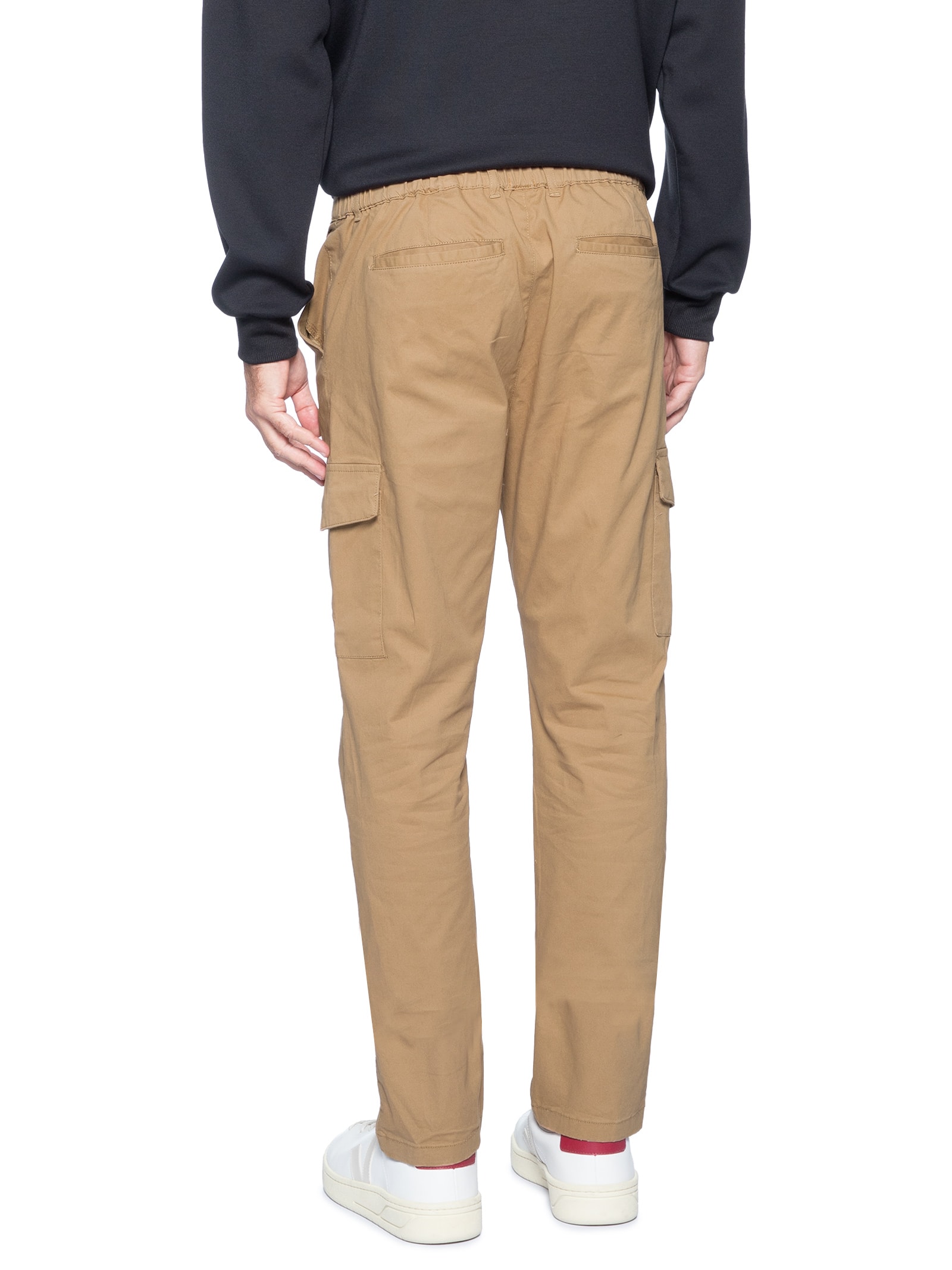 Calça Masculina Sarja Bolso Cargo Bege Basiq Men