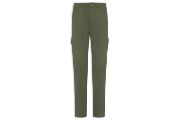 Calça Masculina Sarja Bolso Cargo - Verde
