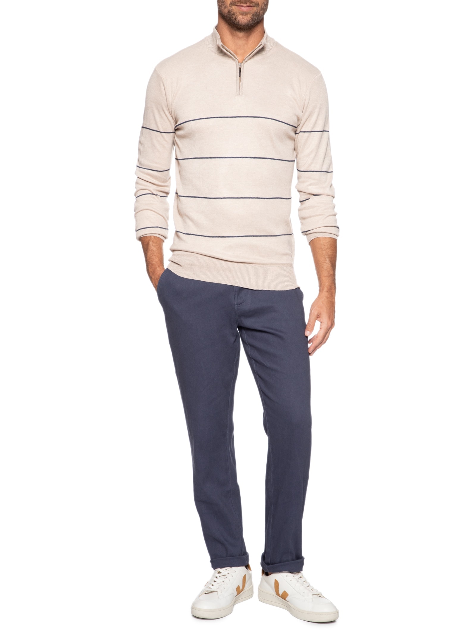 Calça Masculina Sarja Chino Azul '2 Essential