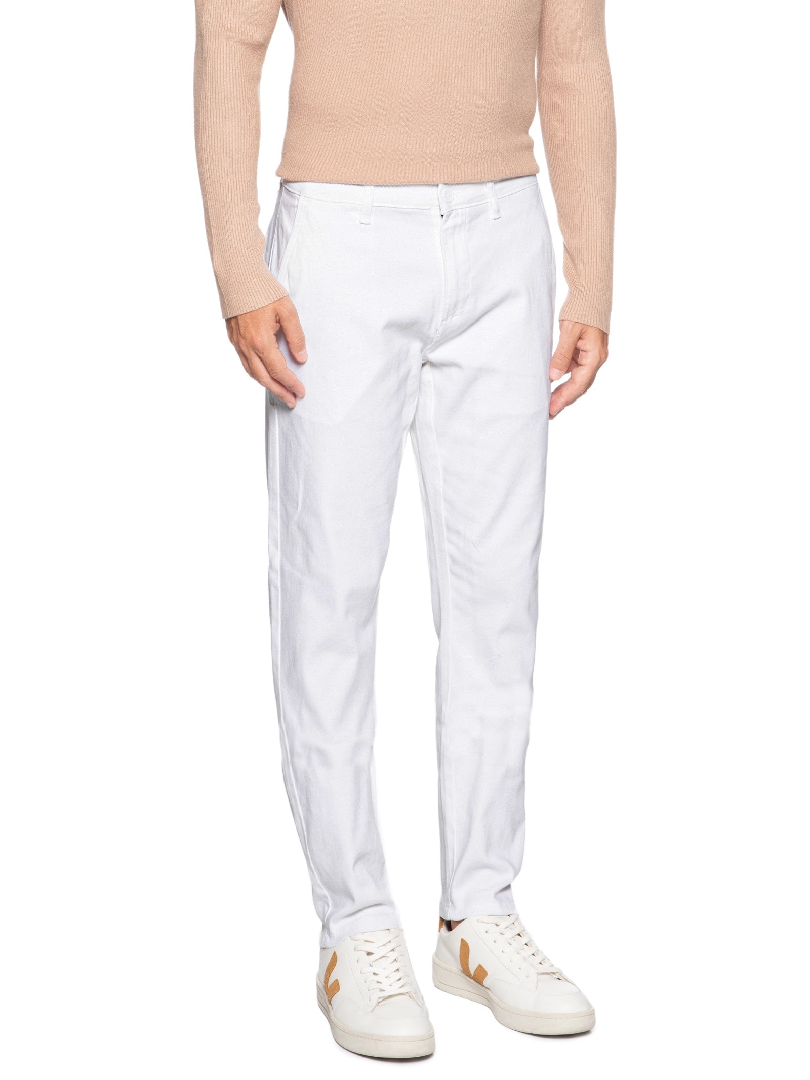 Calça Masculina Sarja Chino Branco '2 Essential