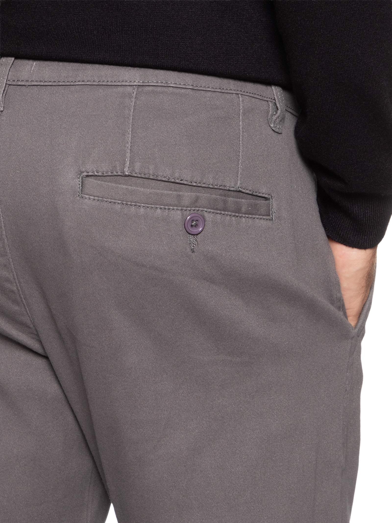 Calça Masculina Sarja Chino Cinza '2 Essential