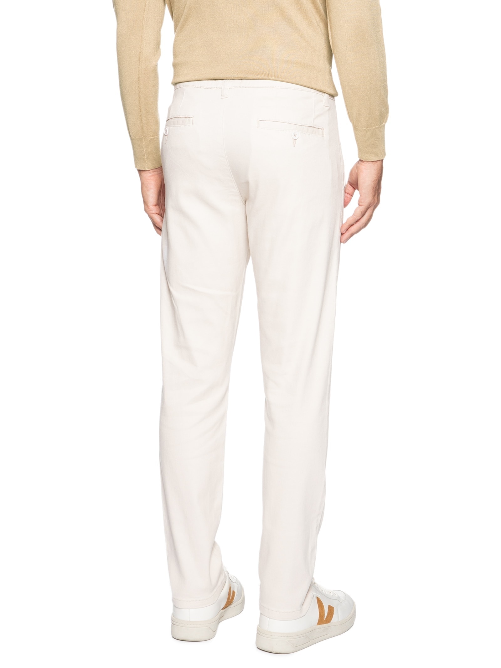 Calça Masculina Sarja Chino Off White '2 Essential