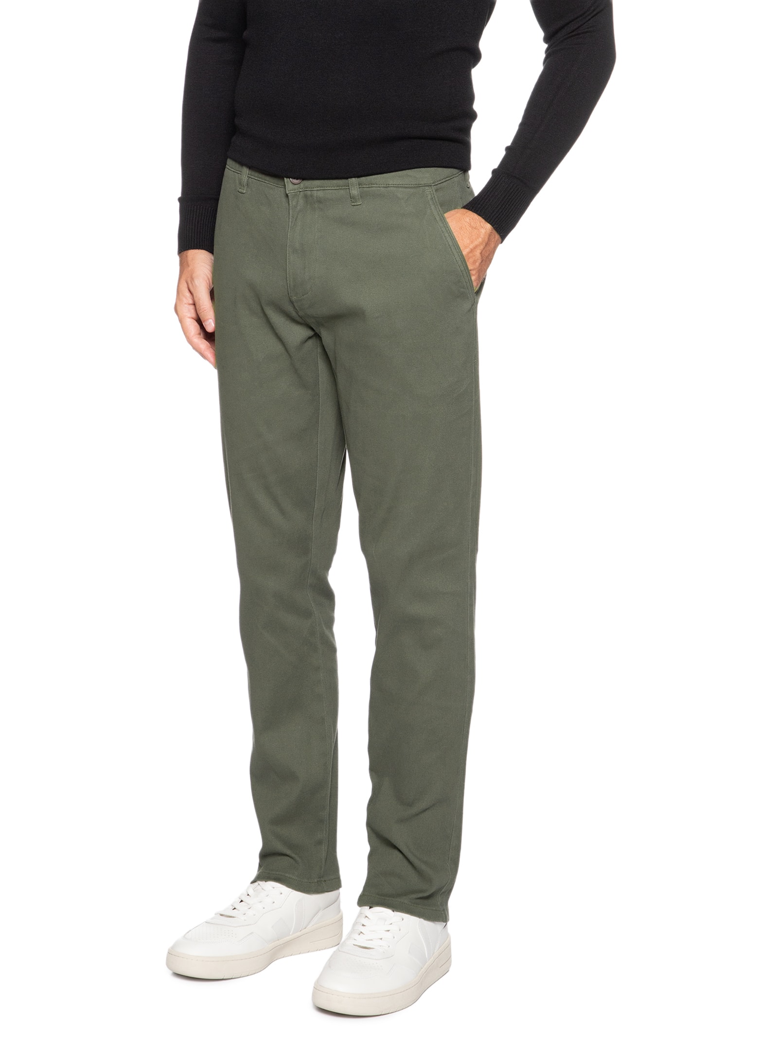Calça Masculina Sarja Chino Verde '2 Essential
