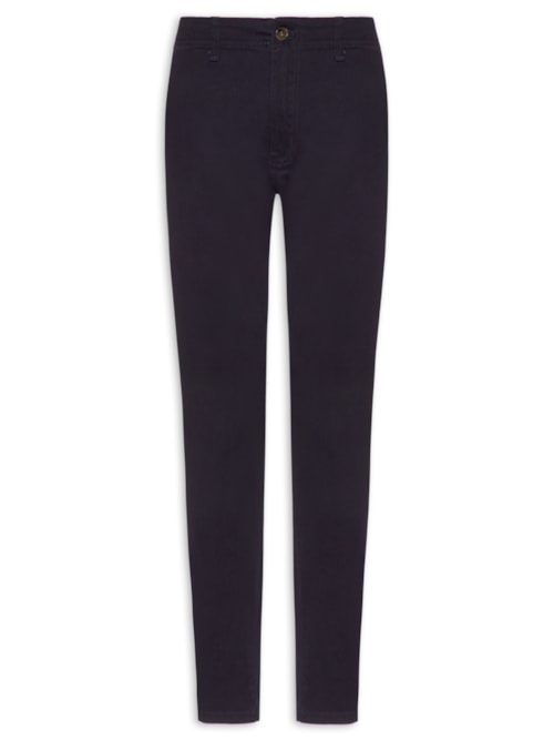 Calça Masculina Sarja Color Reta - Azul