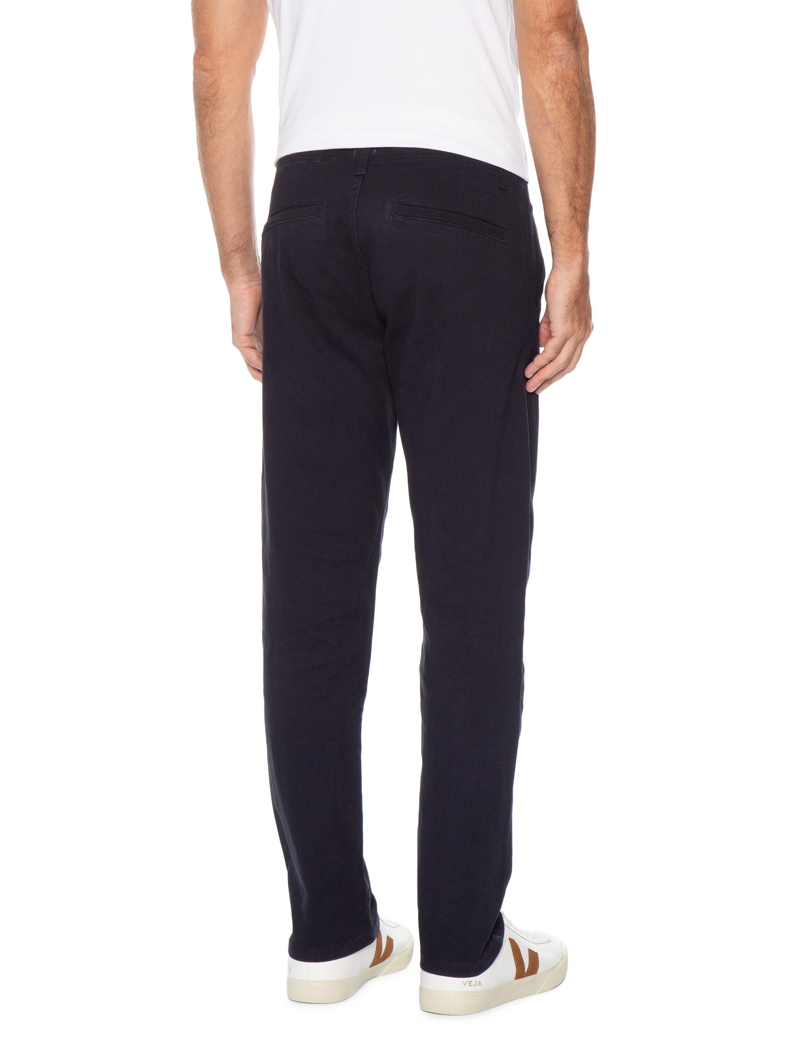 Calça Masculina Sarja Color Reta Azul Basiq Men