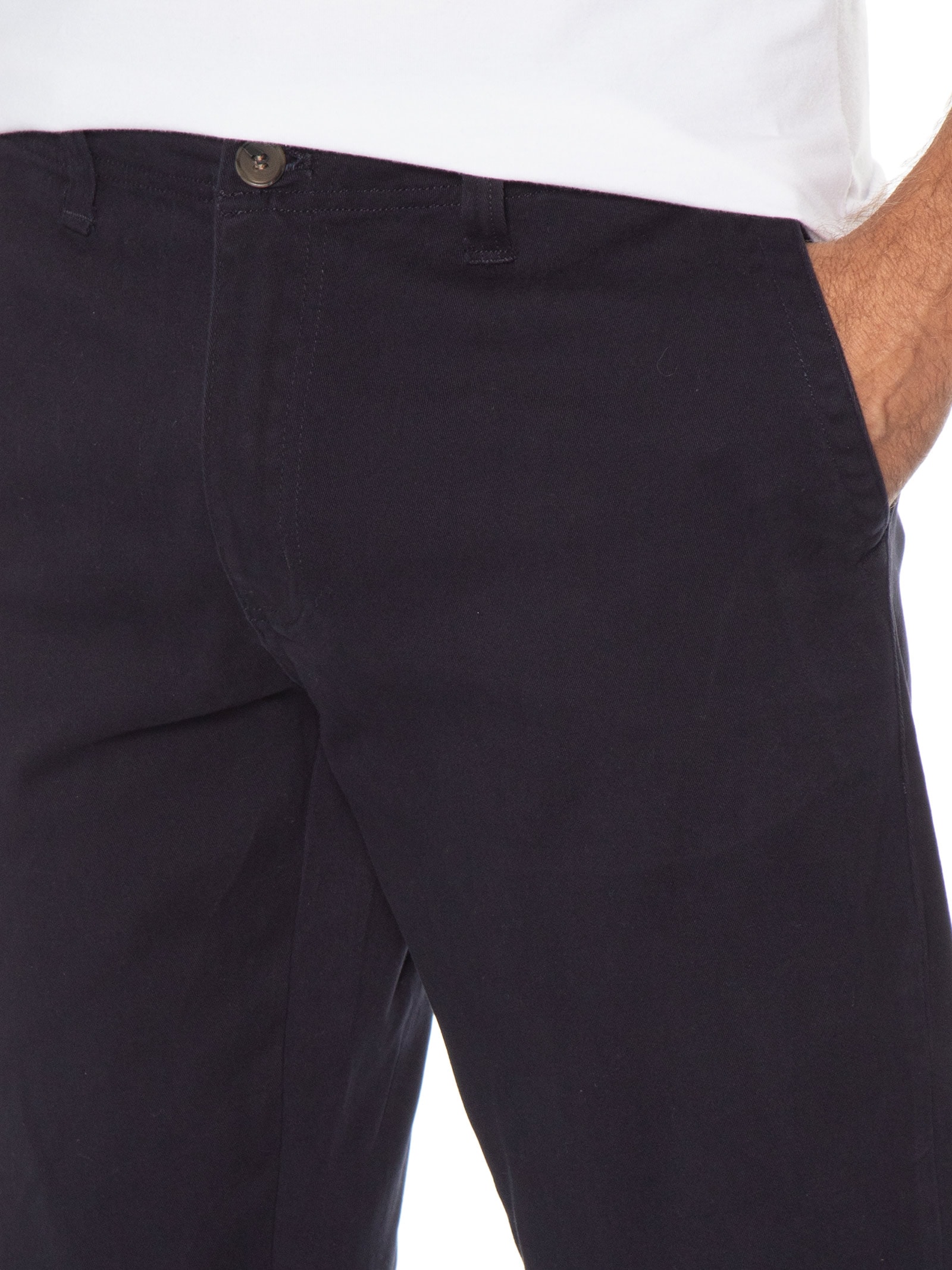 Calça Masculina Sarja Color Reta Azul Basiq Men