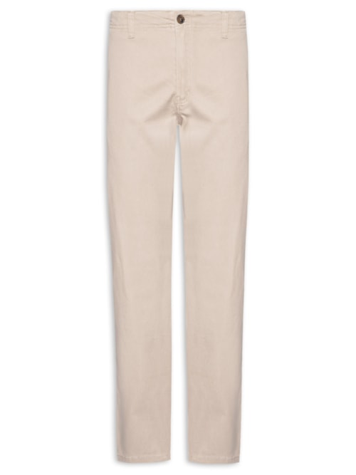 Calça Masculina Sarja Color Reta - Bege