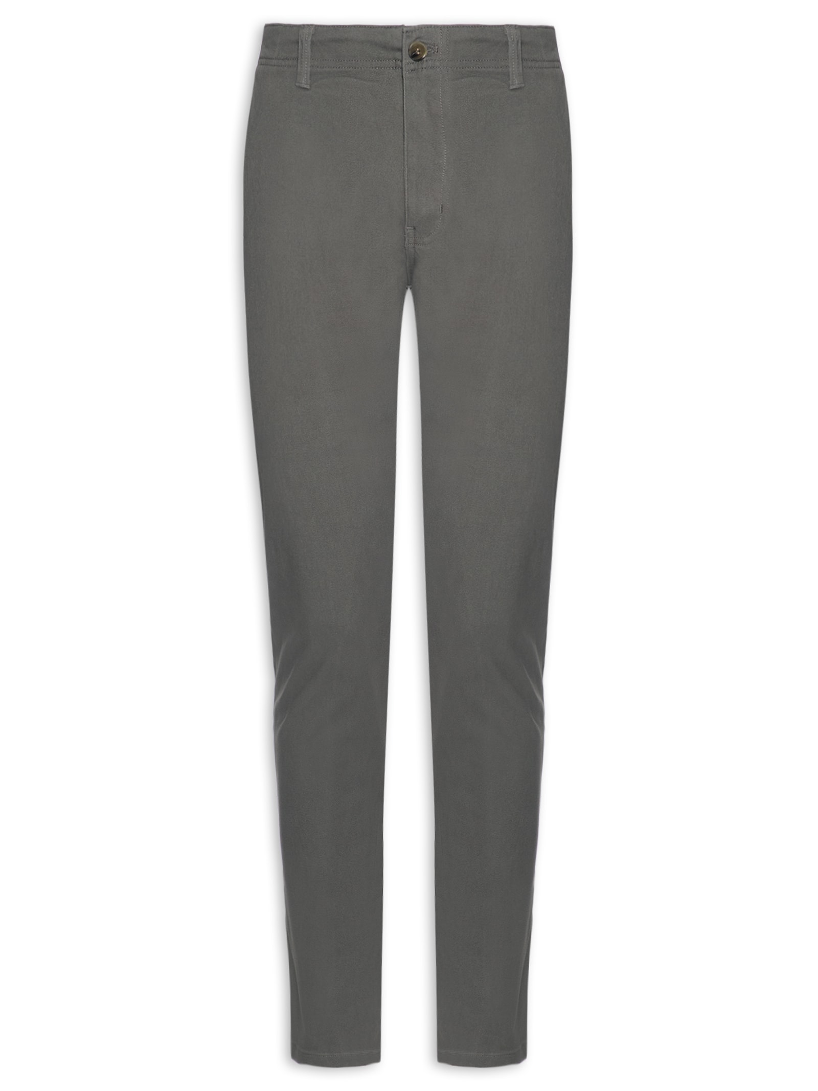 Calça Masculina Sarja Color Reta Cinza Basiq Men