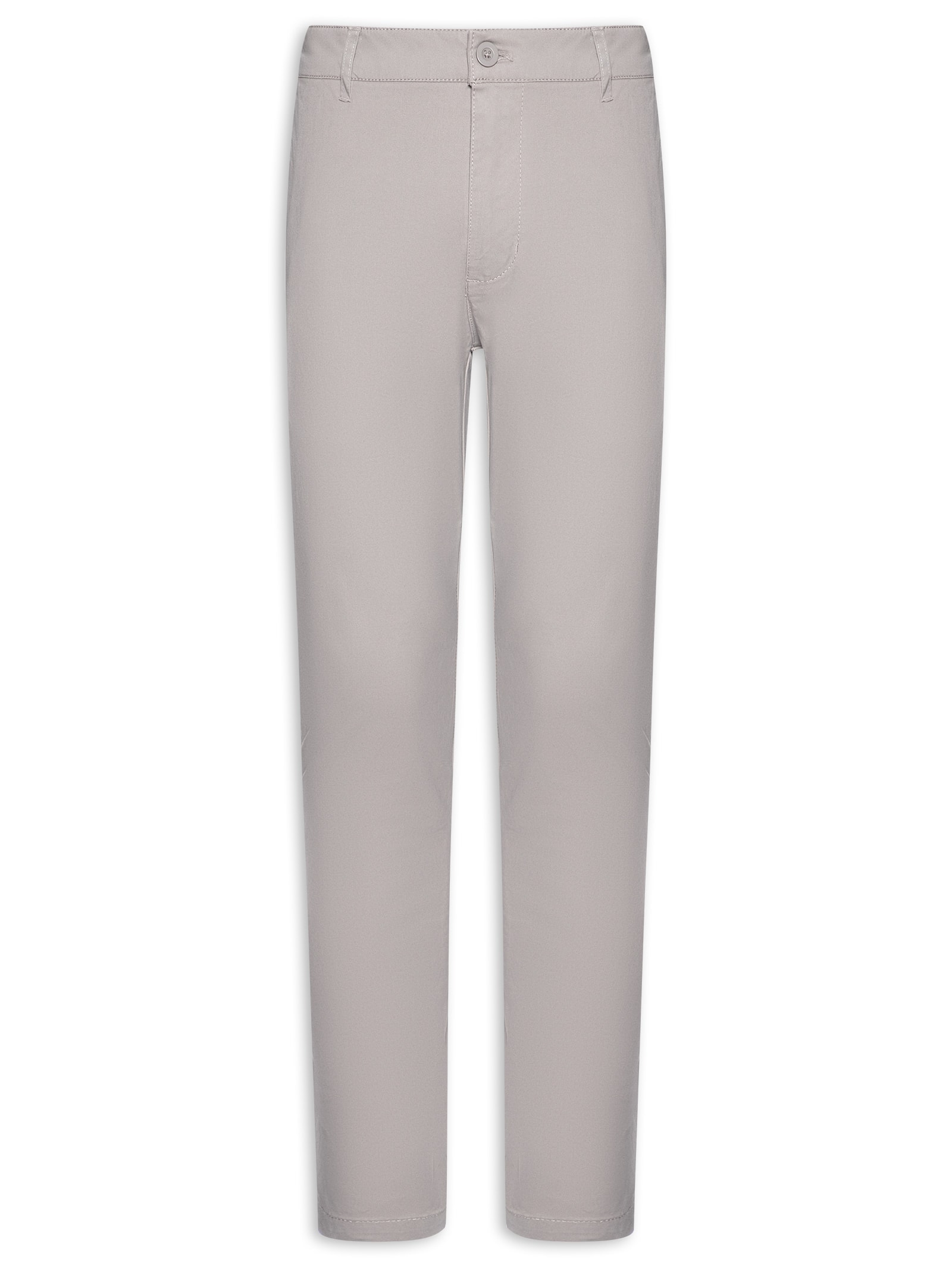 Calça Masculina Sarja Color Reta Cinza Basiq Men