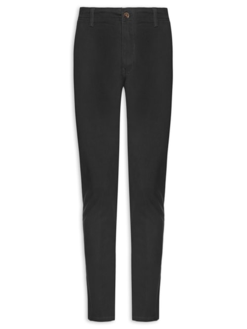 Calça Masculina Sarja Color Reta - Preto