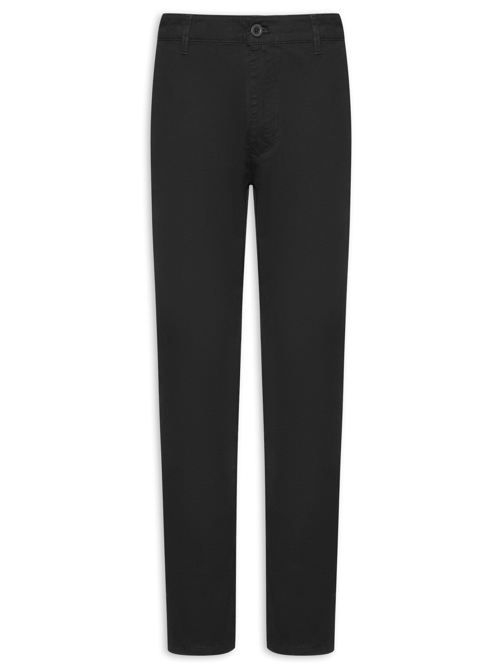Calça Masculina Sarja Color Reta Preto Basiq Men