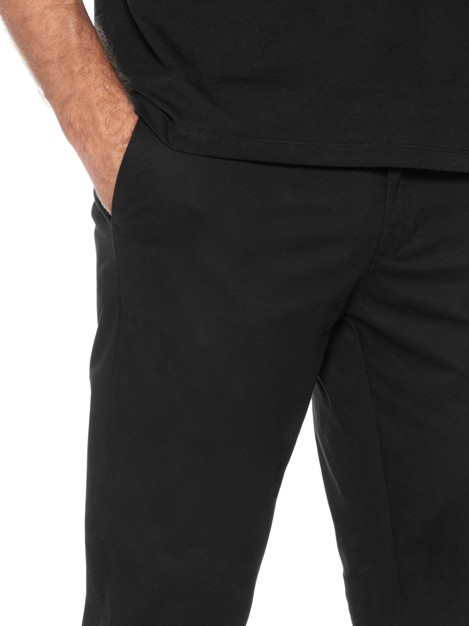 Calça Masculina Sarja Color Reta Preto Basiq Men