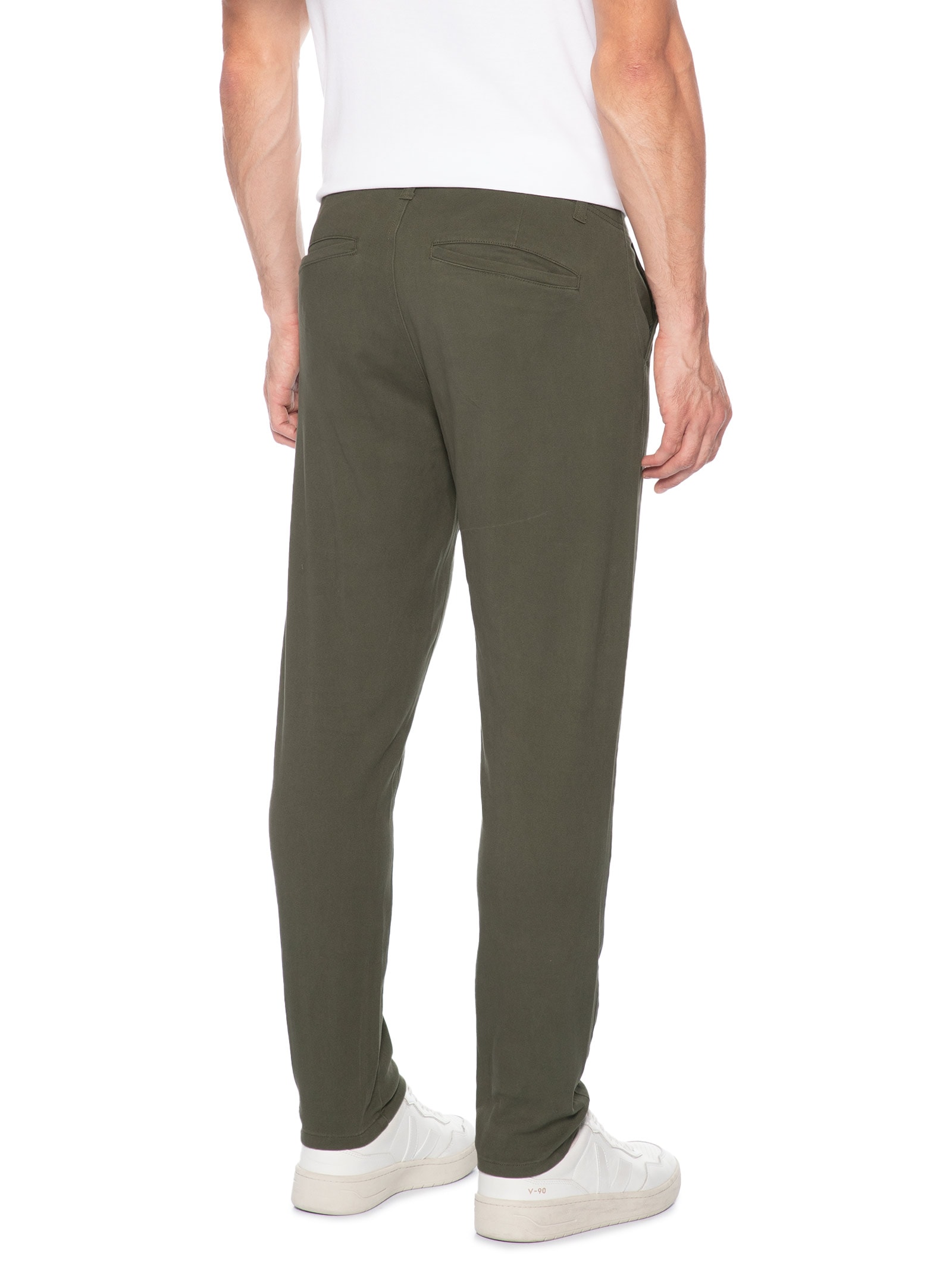 Calça Masculina Sarja Color Reta Verde Basiq Men