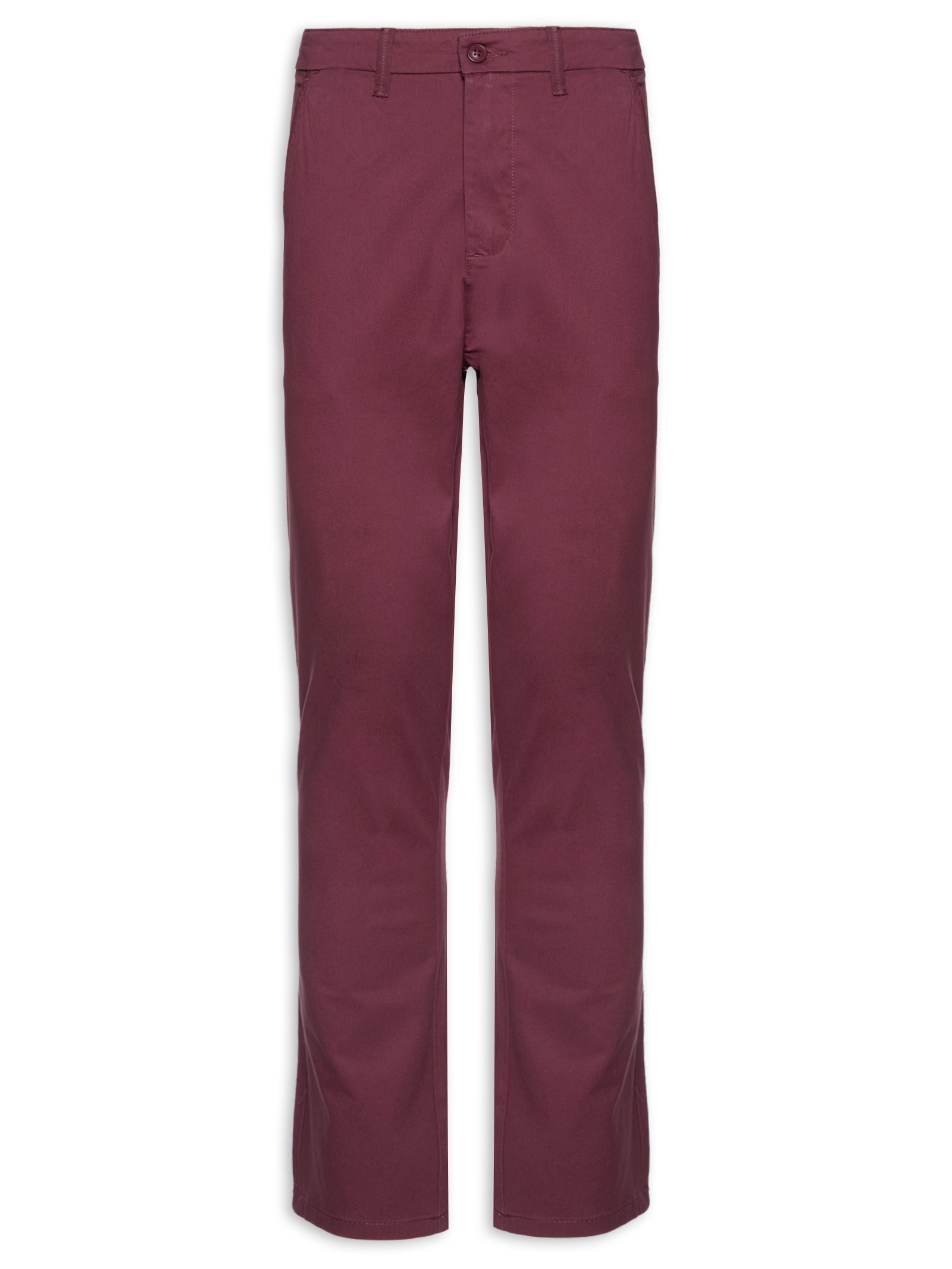 Calça Masculina Sarja Color Slim Vinho Basiq Men