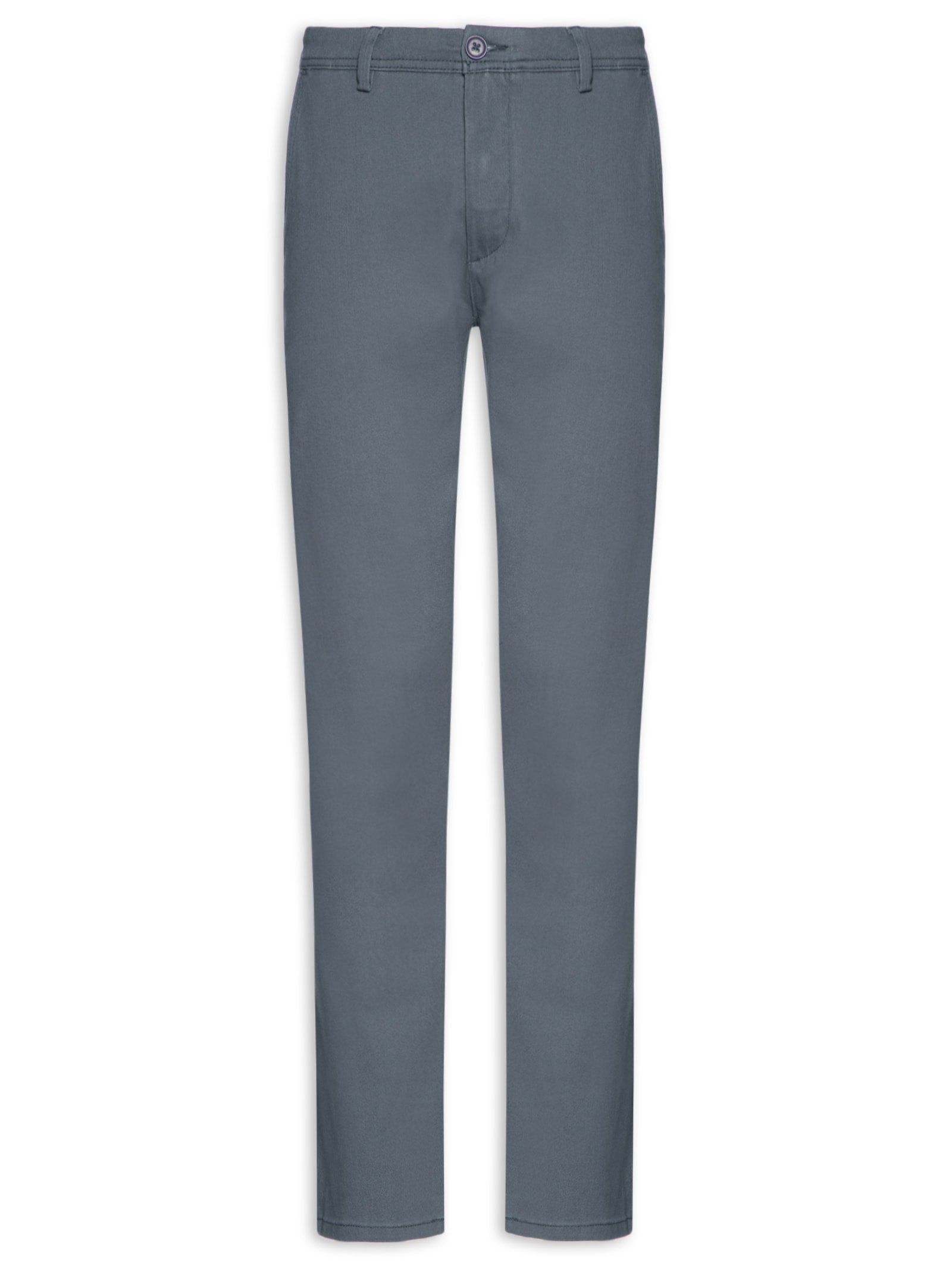 Calça Masculina Sarja Com Elástico Cinza Basiq Men