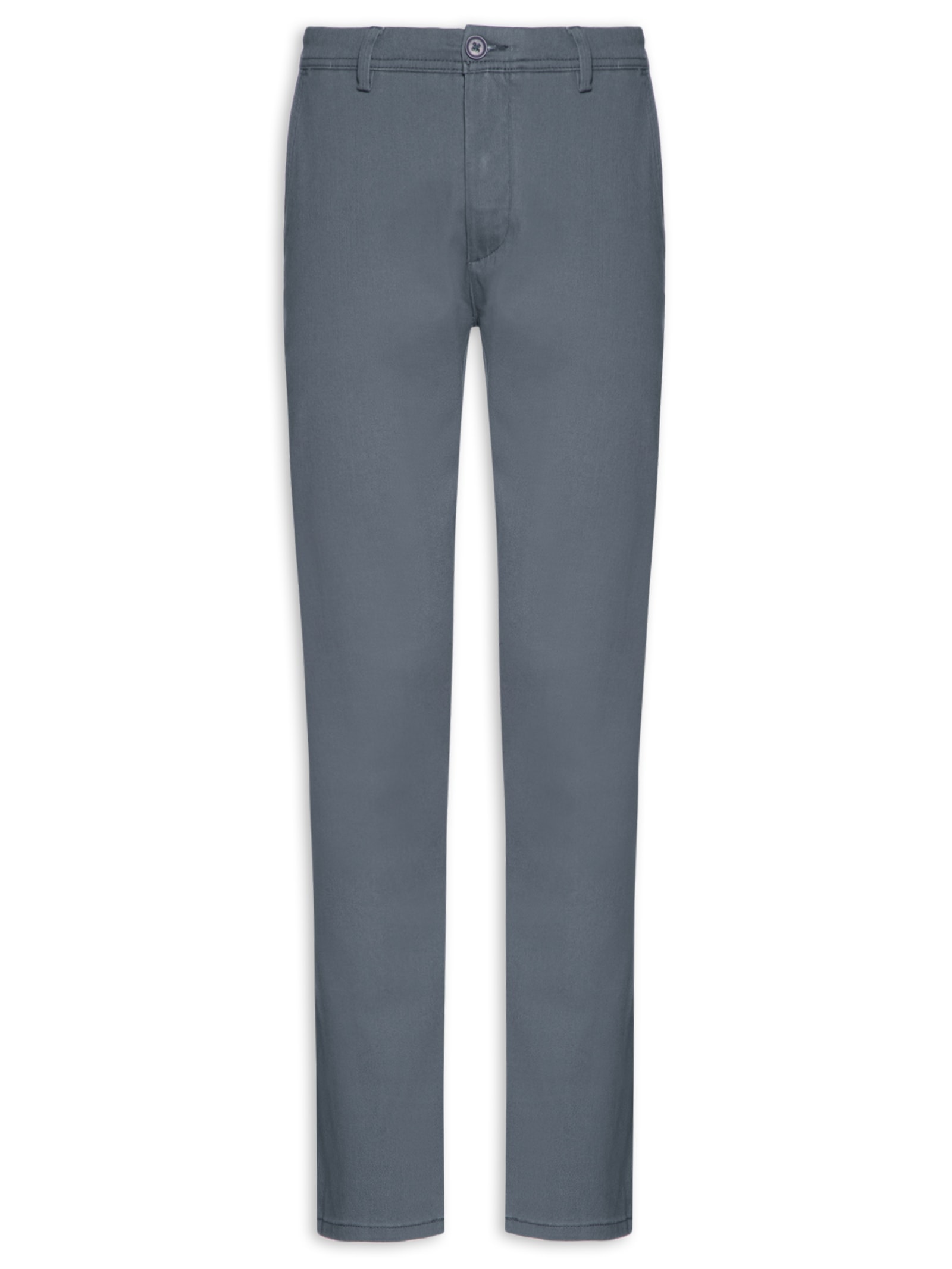 Calça Masculina Sarja Com Elástico Cinza Basiq Men