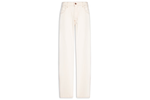 Calça Masculina Sarja com Recortes Baggy - Branco