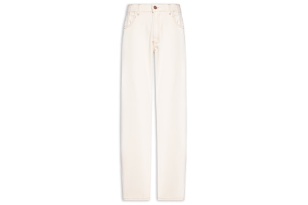 Calça Masculina Sarja com Recortes Baggy - Branco