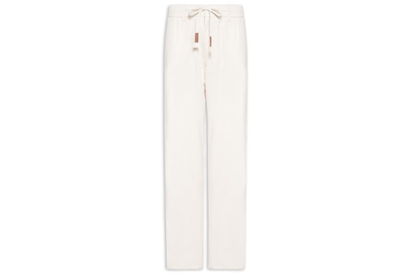 Calça Masculina Sarja Cós Elástico Cordão Slim - Off White