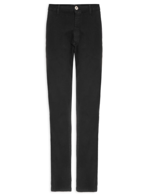 Calça Masculina Sarja Estonada Modelagem Slim – Preto