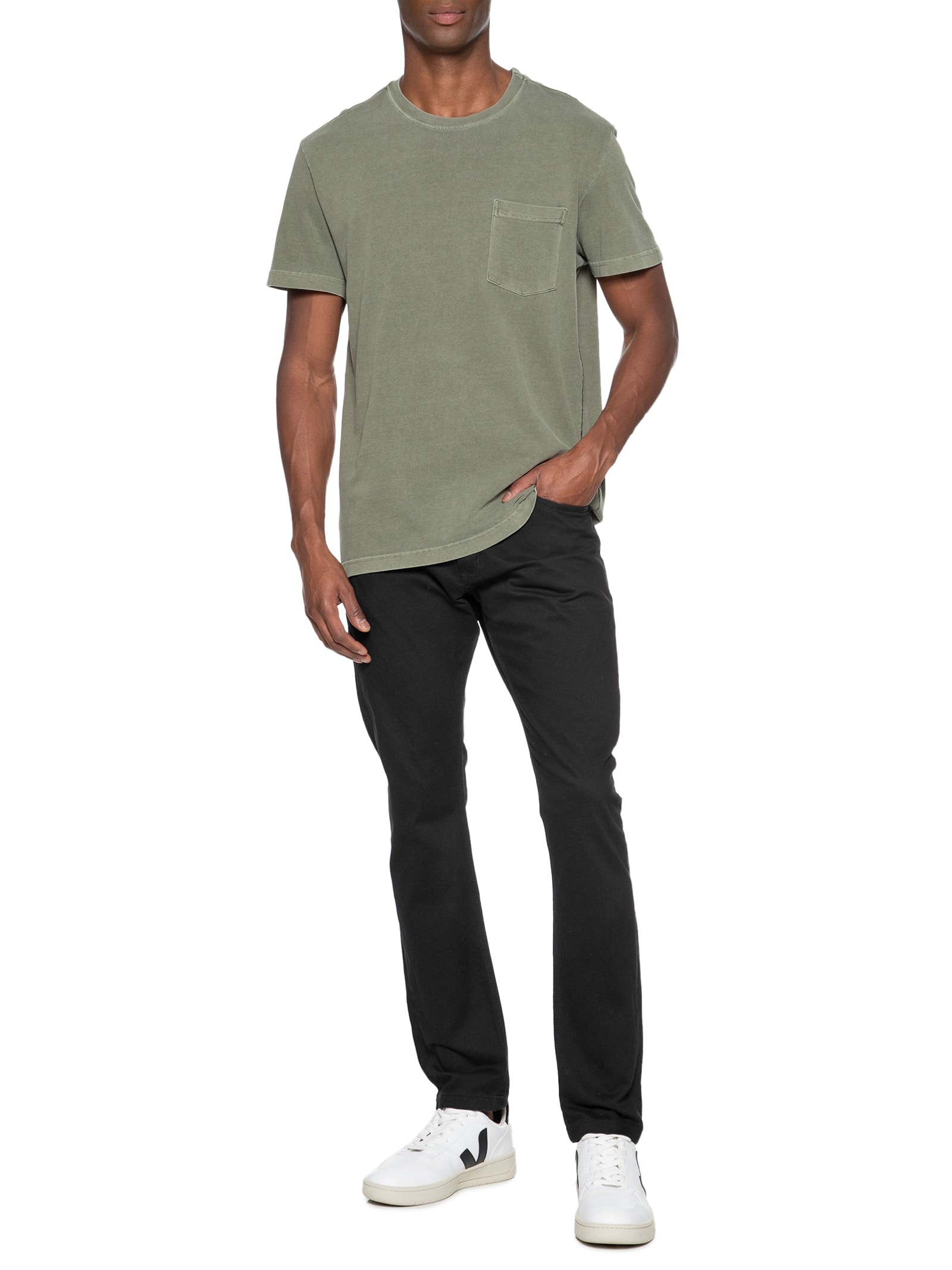 Calça Masculina Sarja Five Pockets Model Preto Basiq Men