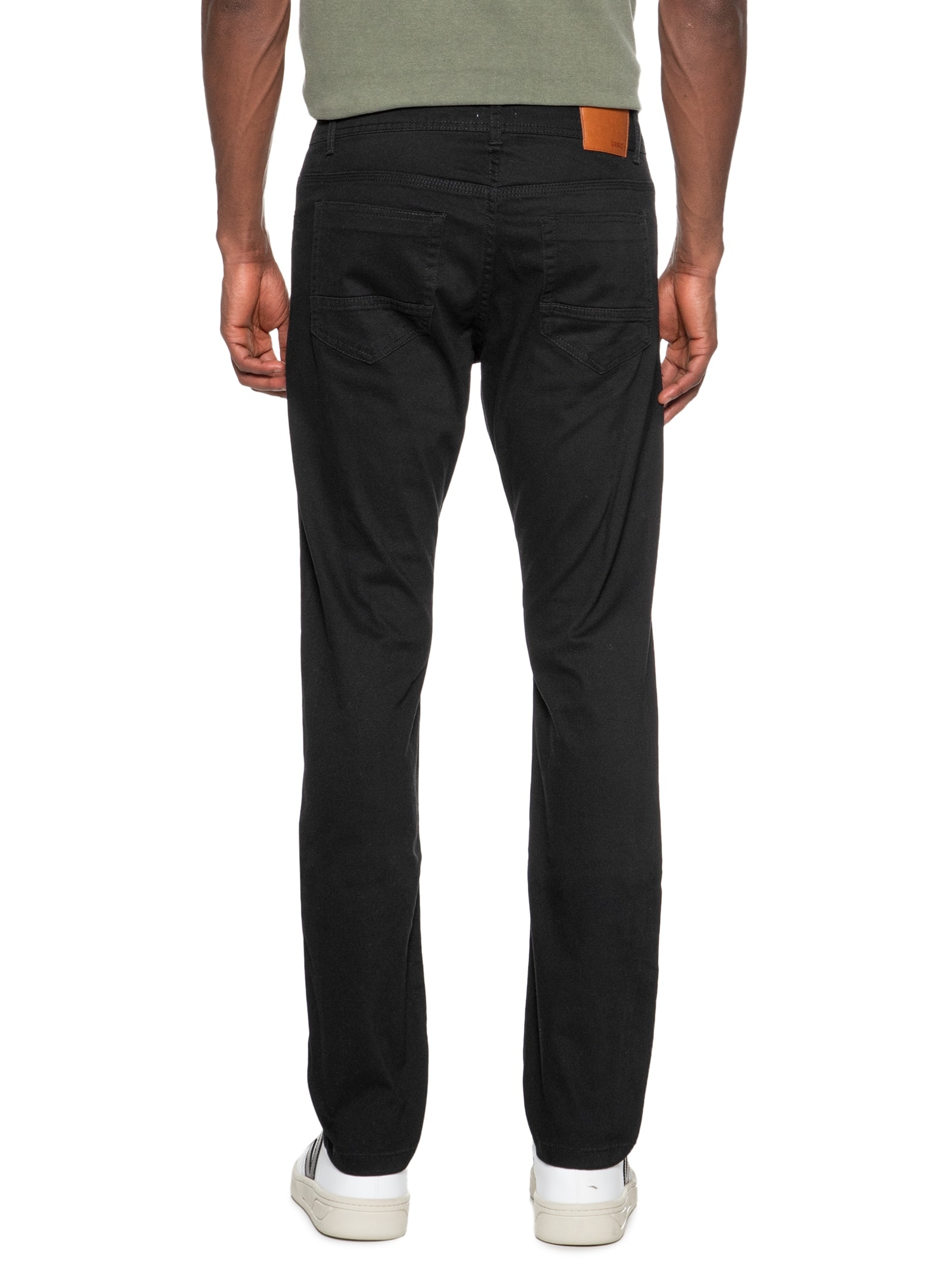 Calça Masculina Sarja Five Pockets Model Preto Basiq Men