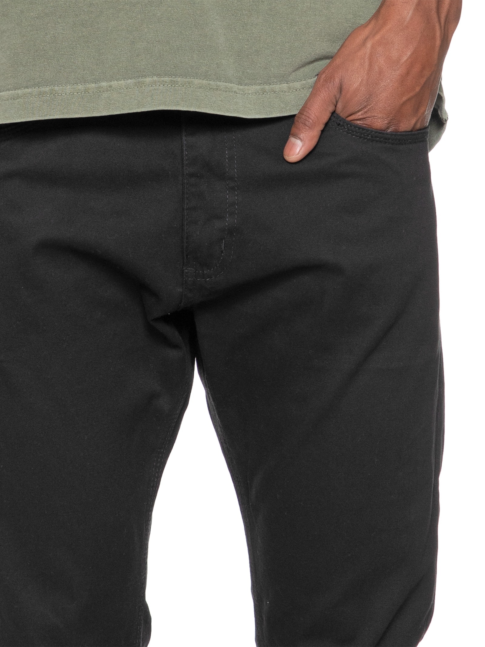 Calça Masculina Sarja Five Pockets Model Preto Basiq Men