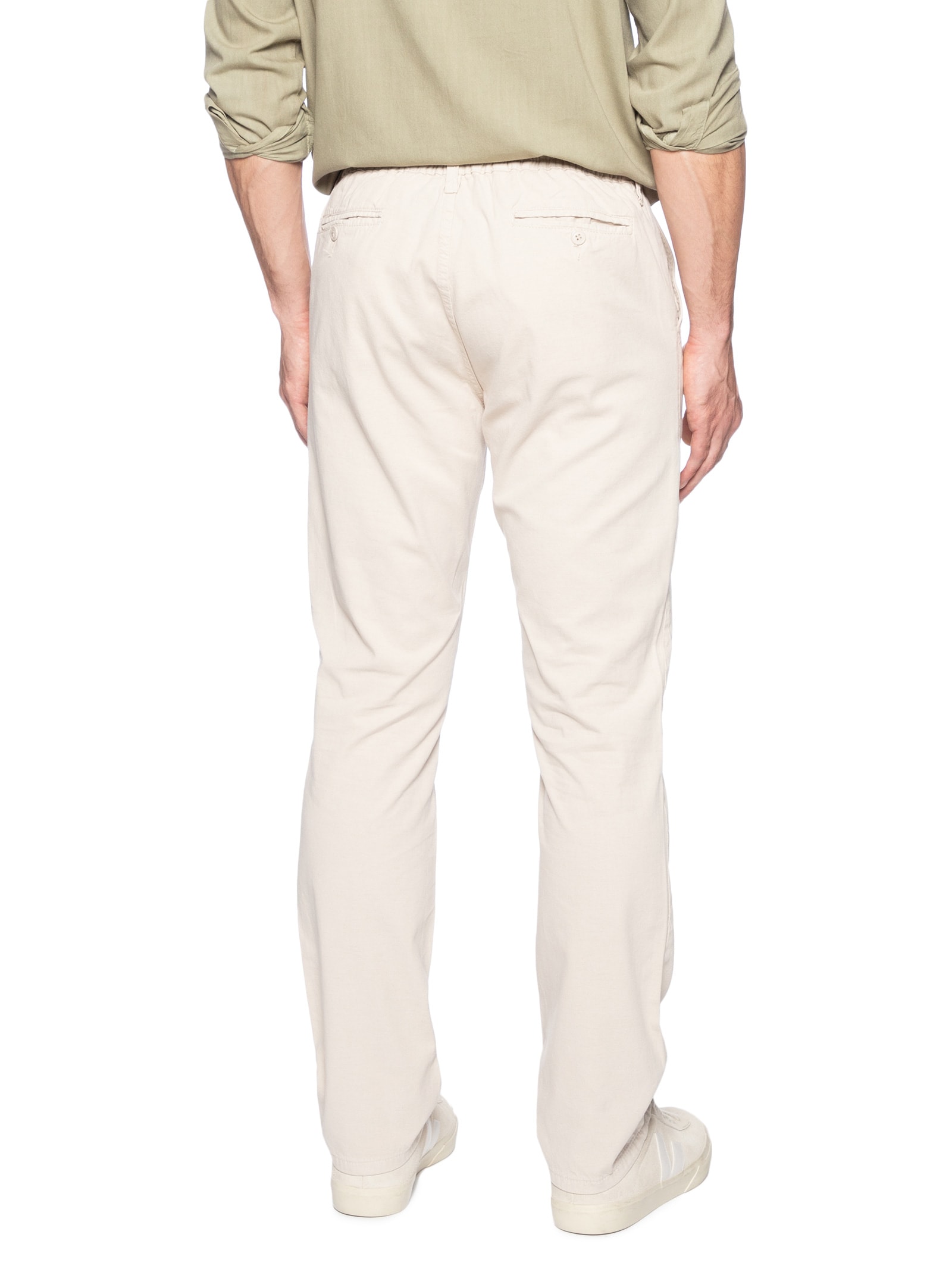 Calça Masculina Sarja Reta Bege Basiq Men