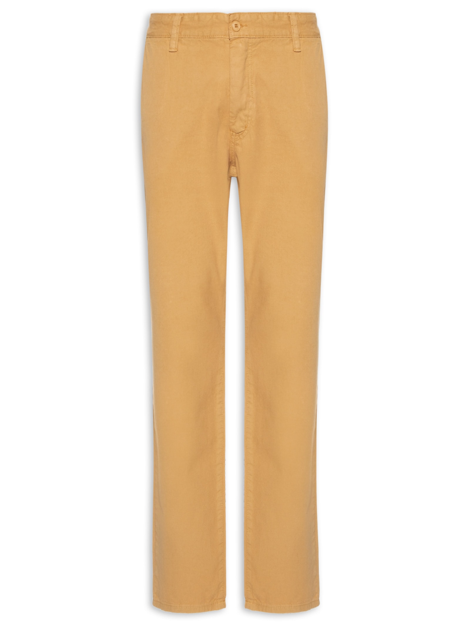 Calça Masculina Sarja Reta Bege Basiq Men