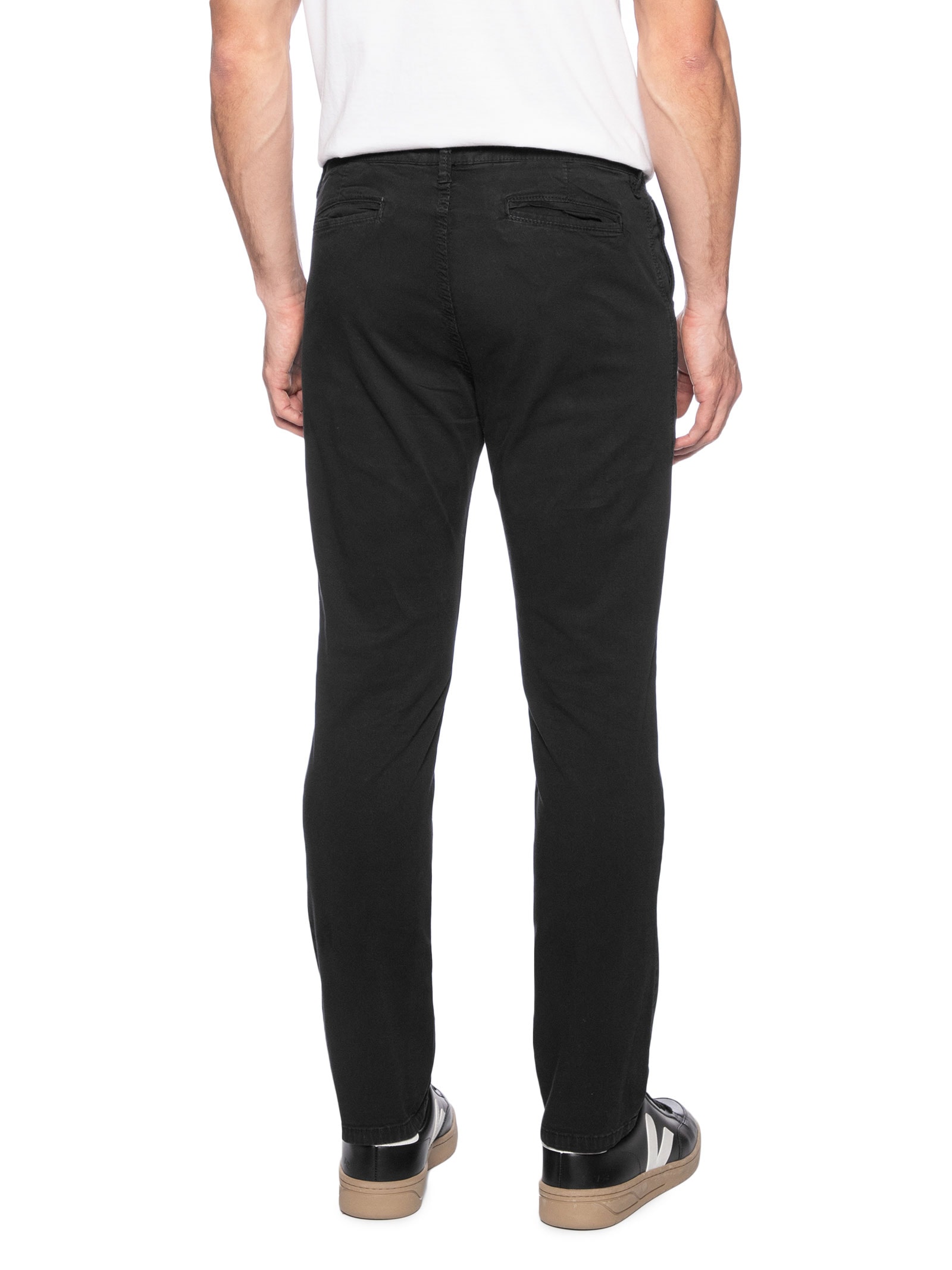 Calça Masculina Sarja Reta Preto Basiq Men
